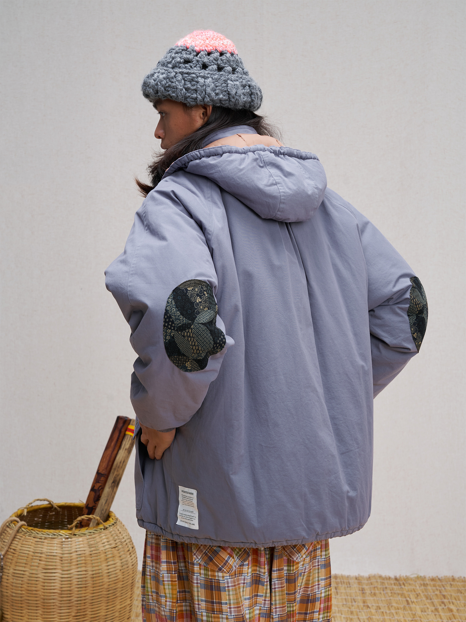 UNLIMITED MOTE Patchwork-Elbow Padded Utility Parka