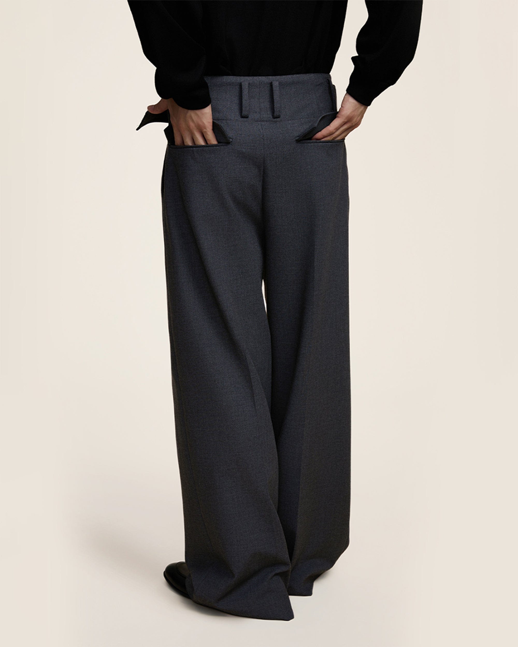 OPICLOTH Classic Pleated Belt Trousers, premium urban and streetwear designers apparel on PROJECTISR.com, OPICLOTH