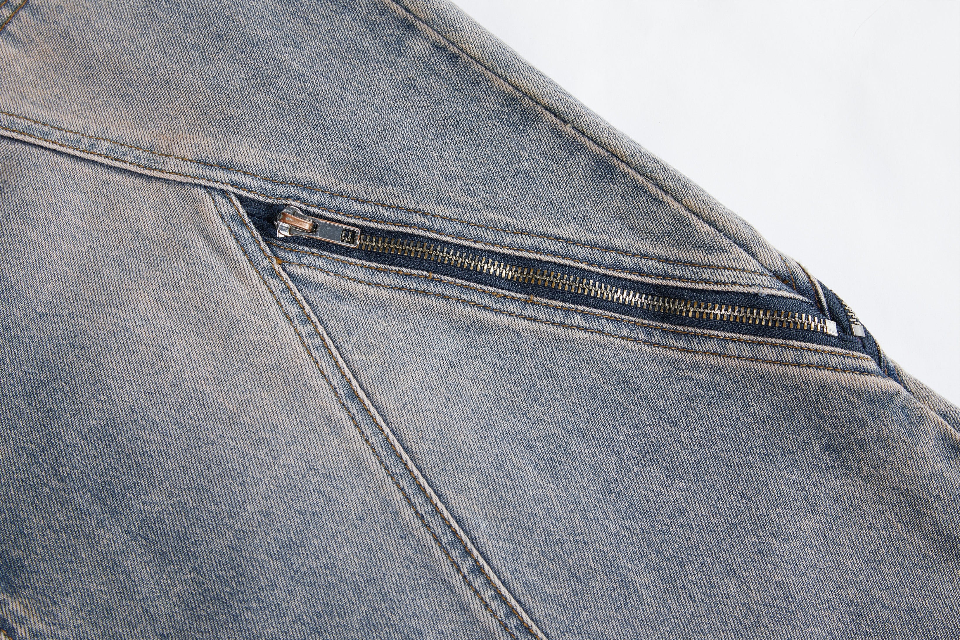 VANN VALRENCE Detachable Overlay Structural Panel Zip Jeans