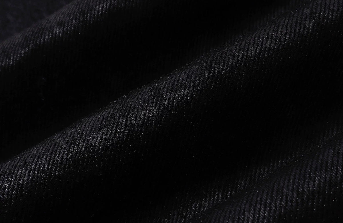 REBEL WAVE Cross Zip Wax-Coated Flared Jeans