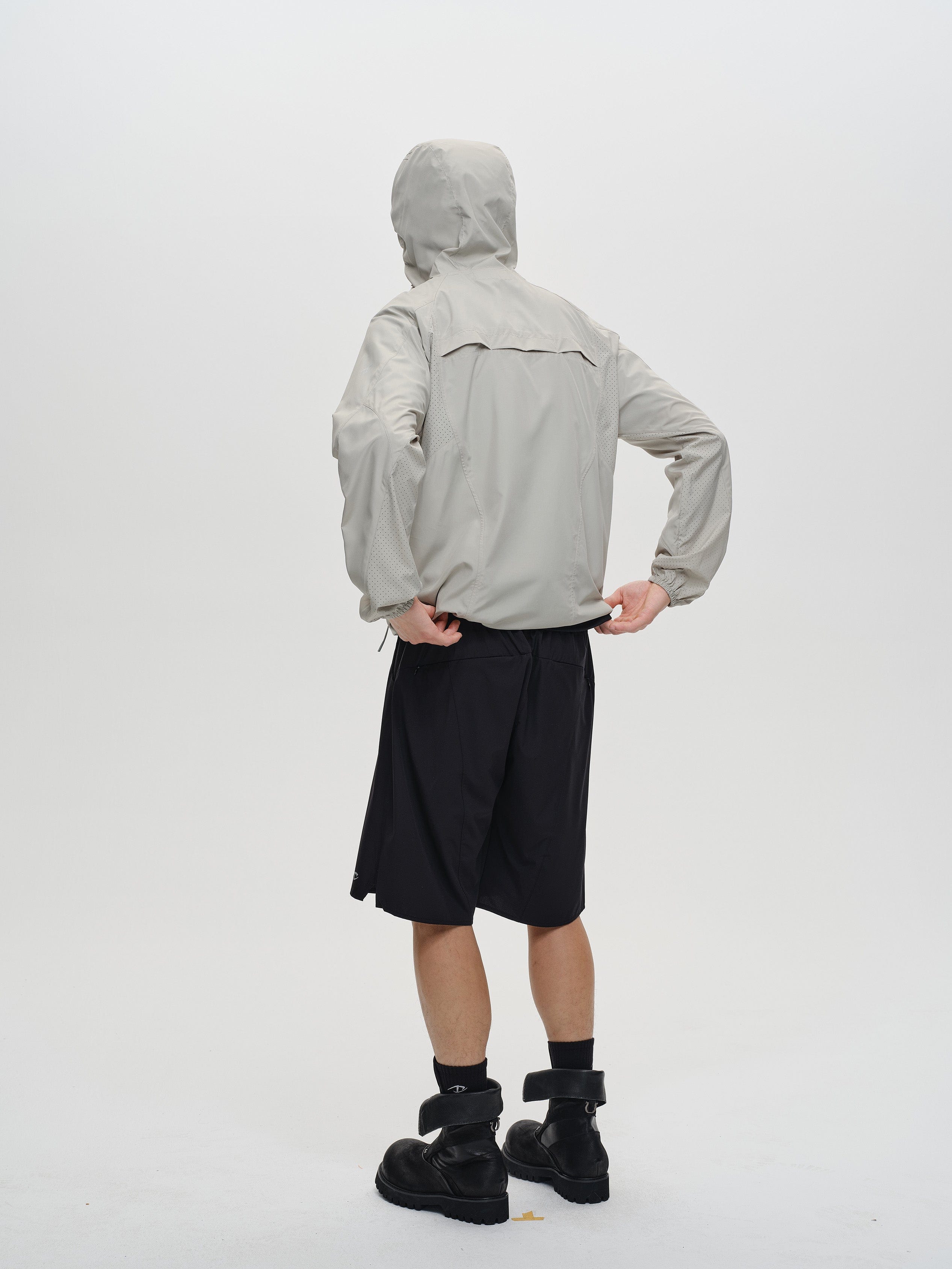 CATSSTAC Spliced Laser-Perforated Waterproof UV Production Hooded Jacket, premium urban and streetwear designers apparel on PROJECTISR.com, CATSSTAC