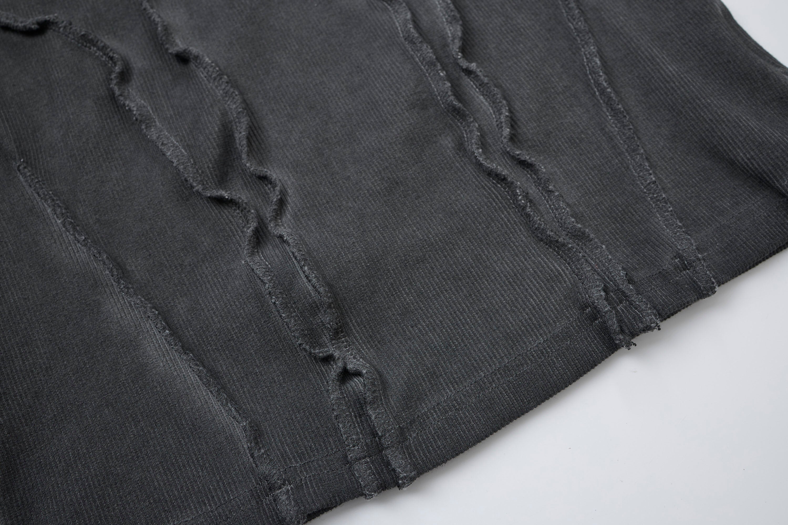CLP Ribbed Frayed Hem Slim Vest, premium urban and streetwear designers apparel on PROJECTISR.com, CLP