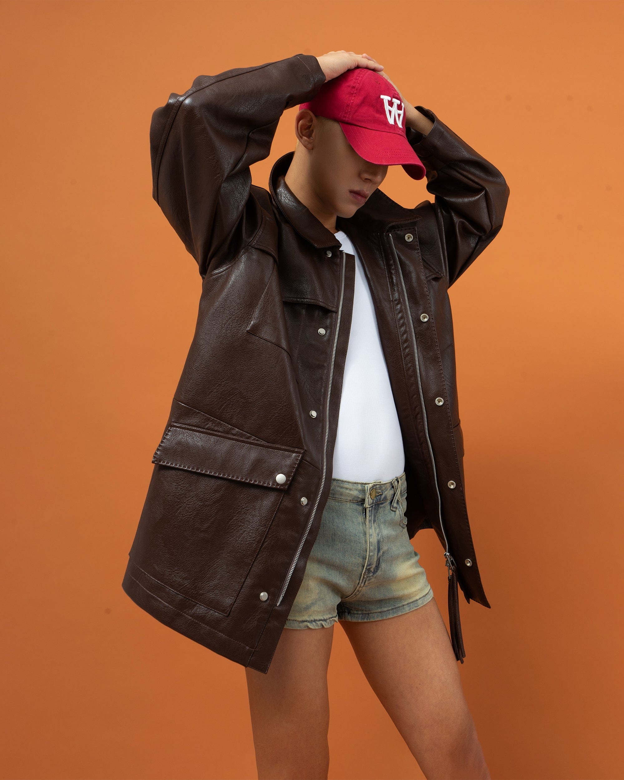 CLP Big Pocket Oversized Faux Leather Jacket, premium urban and streetwear designers apparel on PROJECTISR.com, CLP