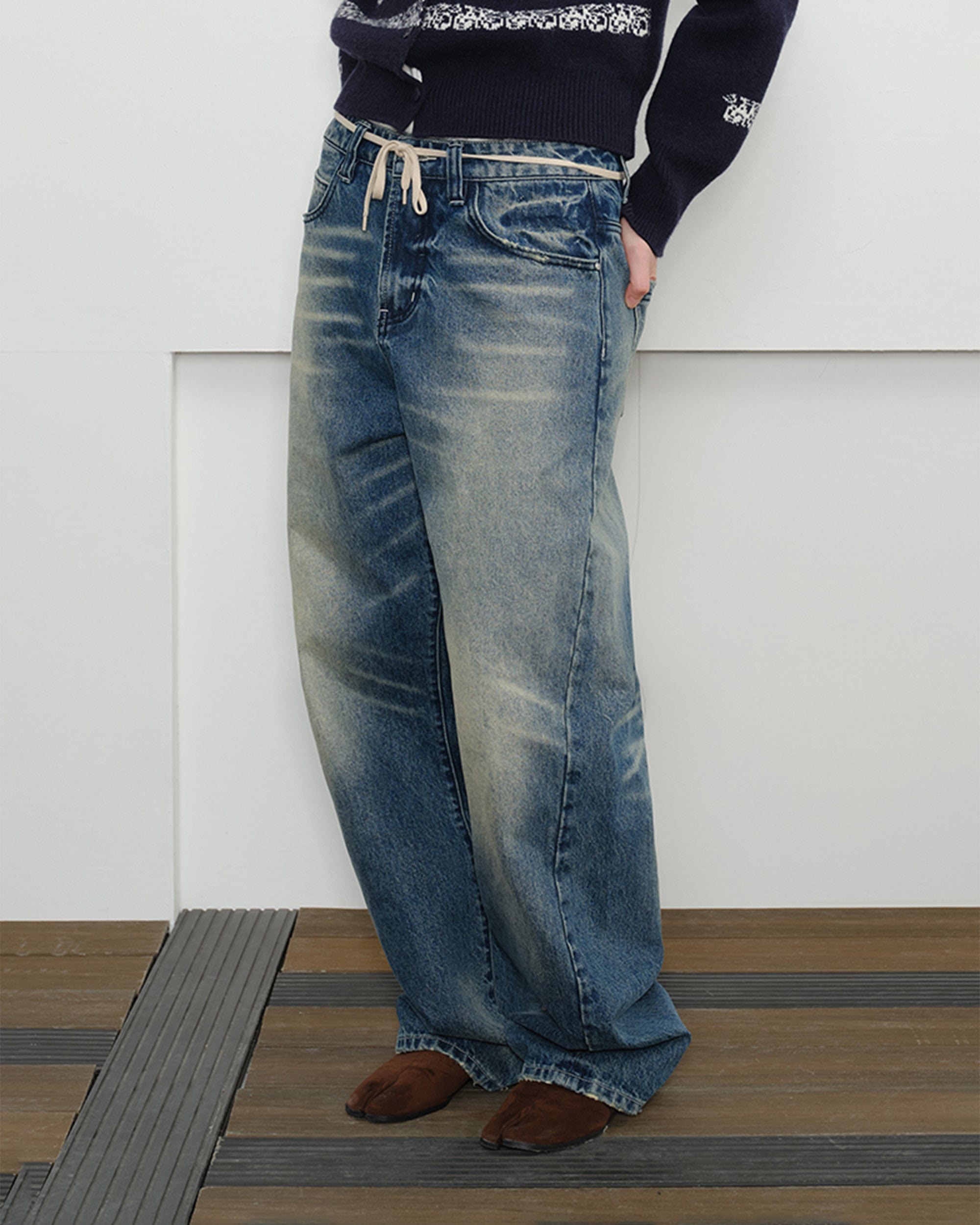 KREATE Classic Washed Whiskered Jeans, premium urban and streetwear designers apparel on PROJECTISR.com, KREATE