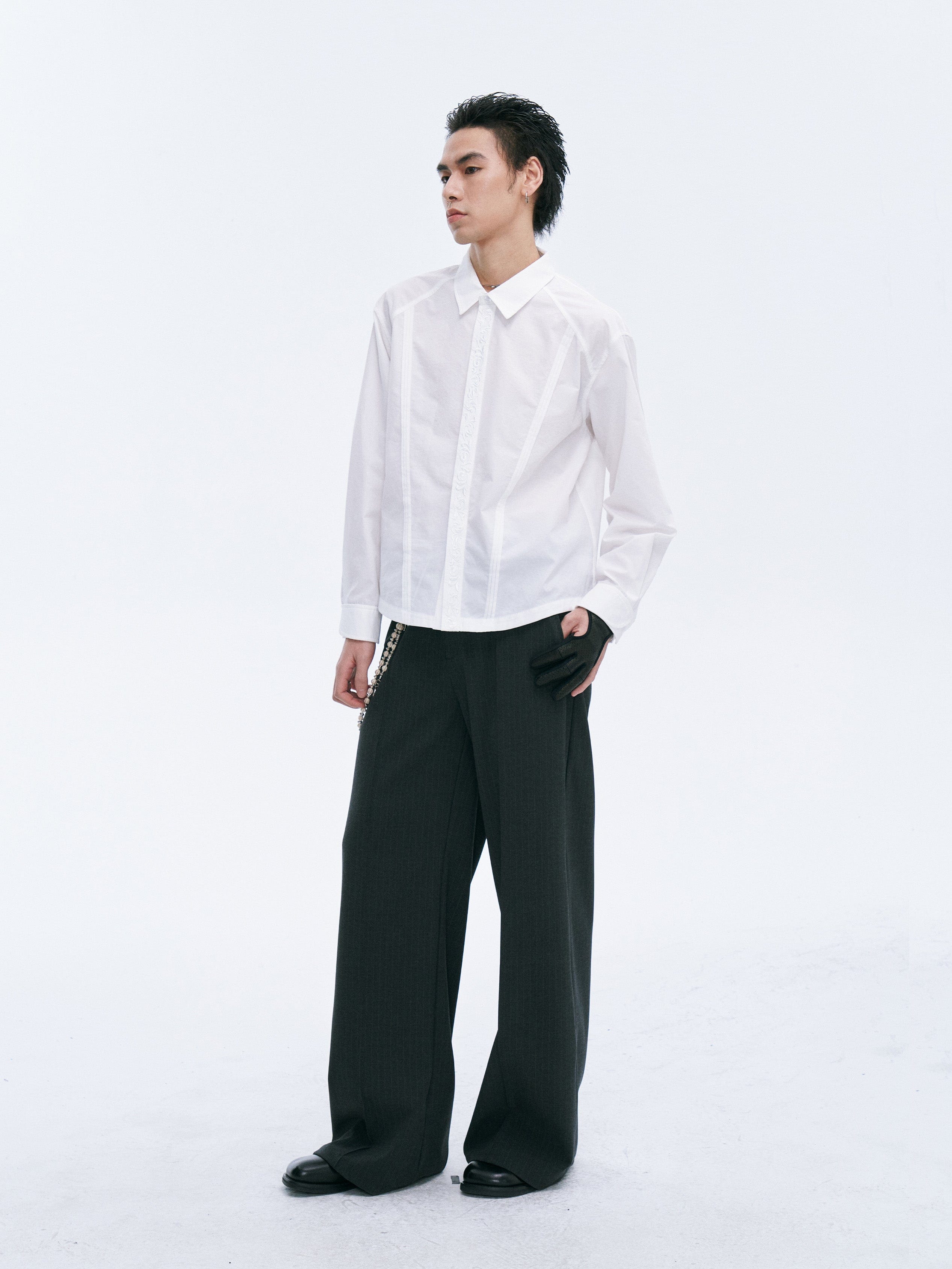 CATSSTAC Layered Seamline Floral Embroidered Shirt, premium urban and streetwear designers apparel on PROJECTISR.com, CATSSTAC