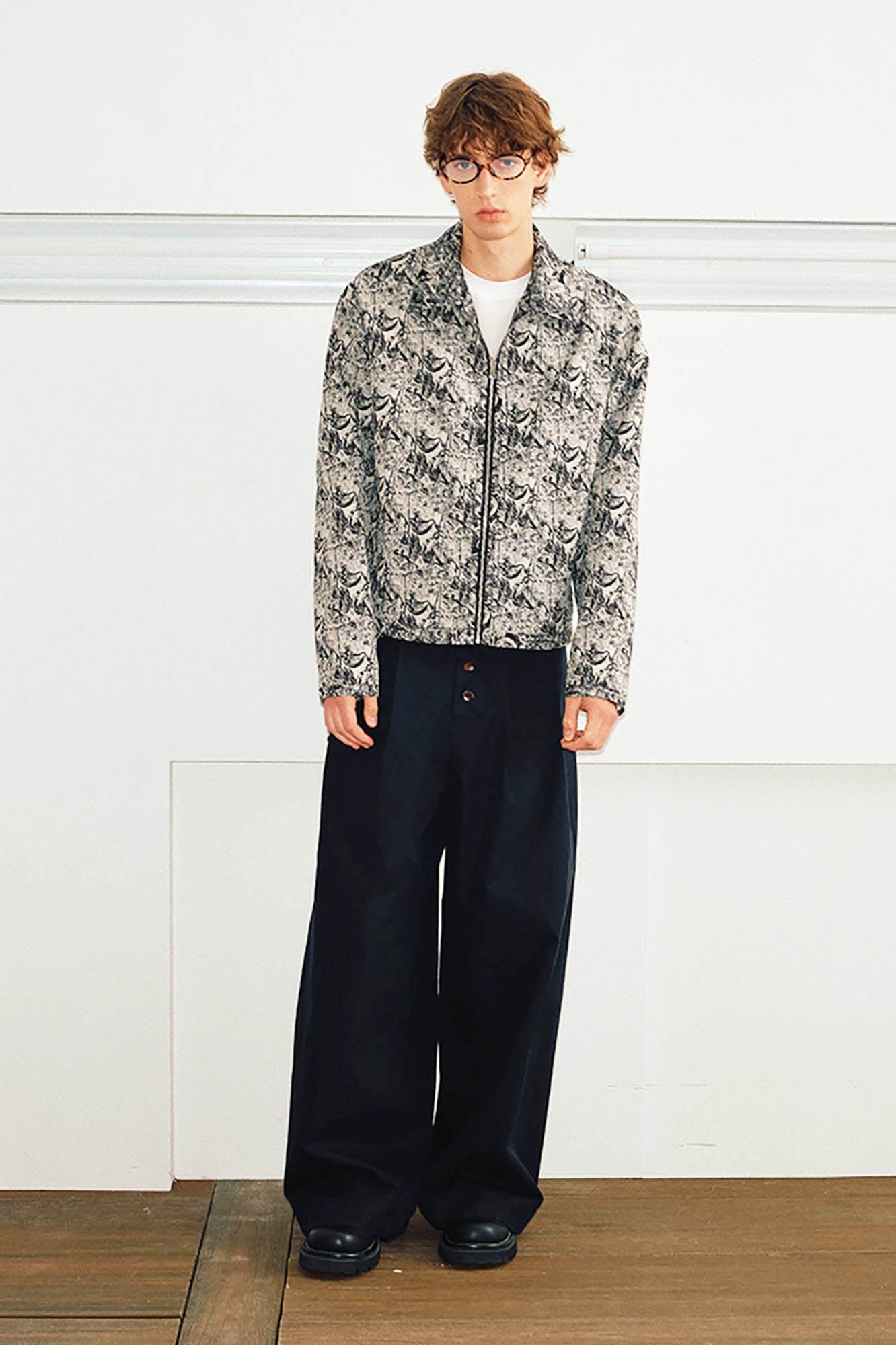 KREATE Crinkled Button-Fly Wide-Leg Pants, premium urban and streetwear designers apparel on PROJECTISR.com, KREATE