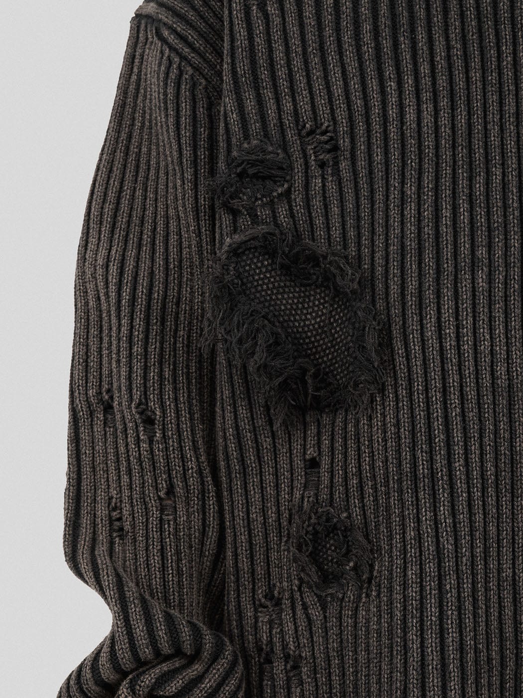 UNDERWATER Wasteland Ripped Sweater Charcoal, premium urban and streetwear designers apparel on PROJECTISR.com, UNDERWATER