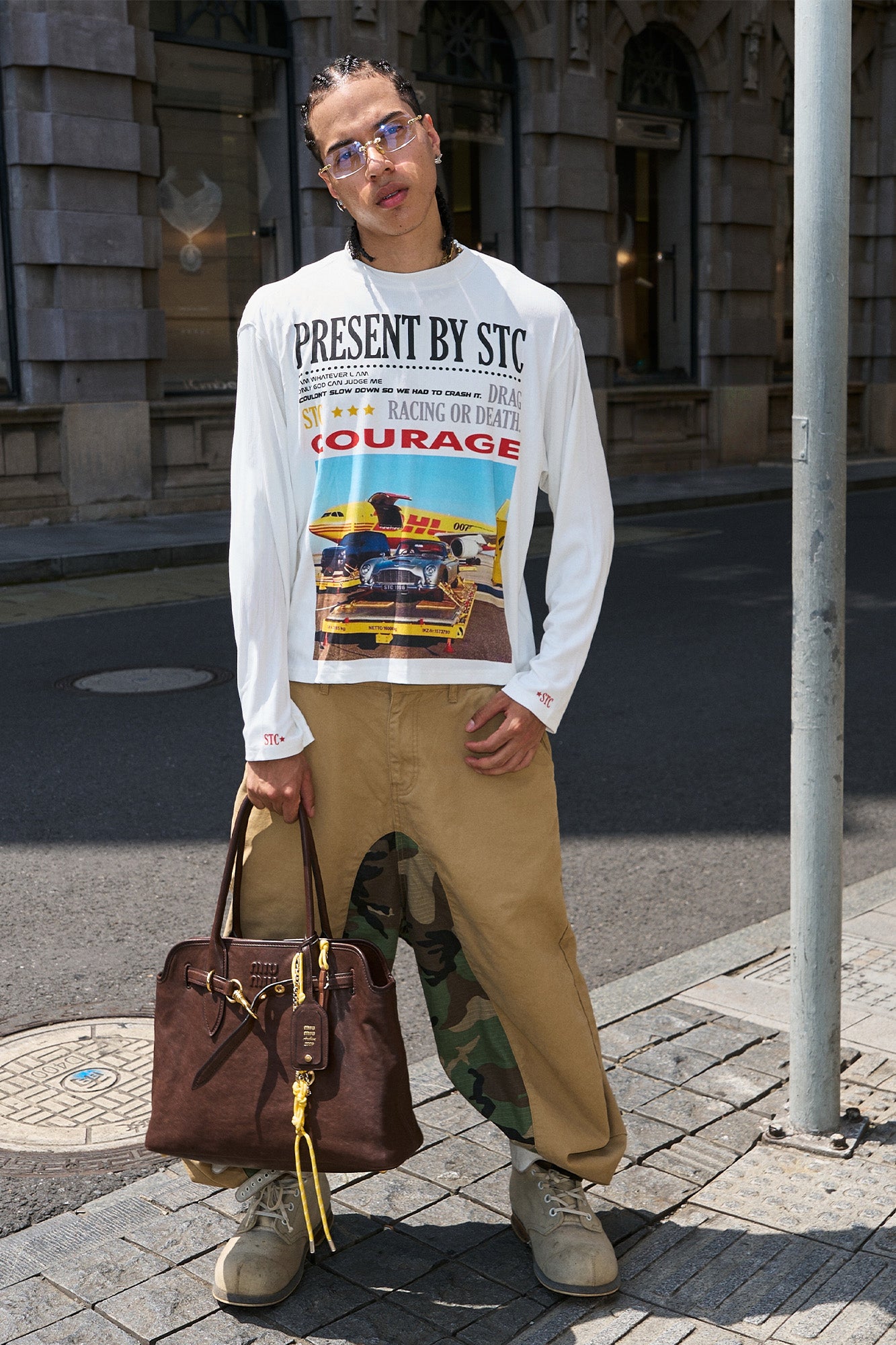 STEEPC Camo-Spliced Baggy Pants