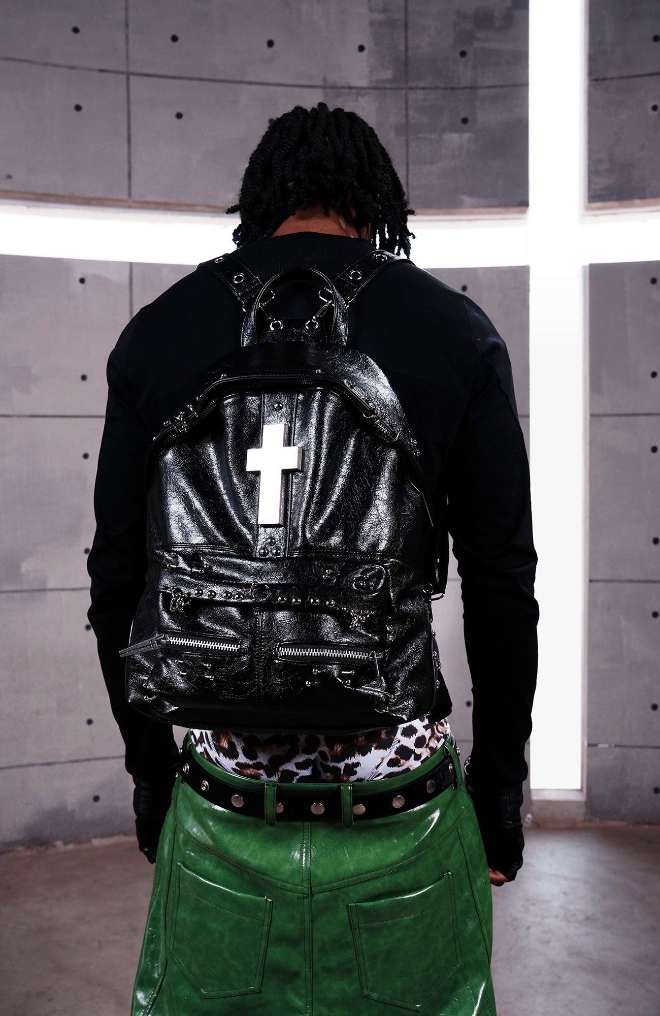 REBEL WAVE Gothic Cross Studded Backpack