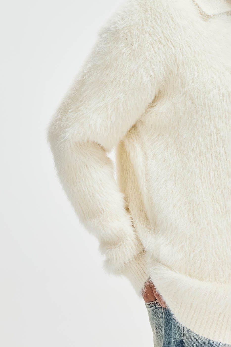 BONELESS Mohair Embroidered Logo Polo Sweater, premium urban and streetwear designers apparel on PROJECTISR.com, BONELESS