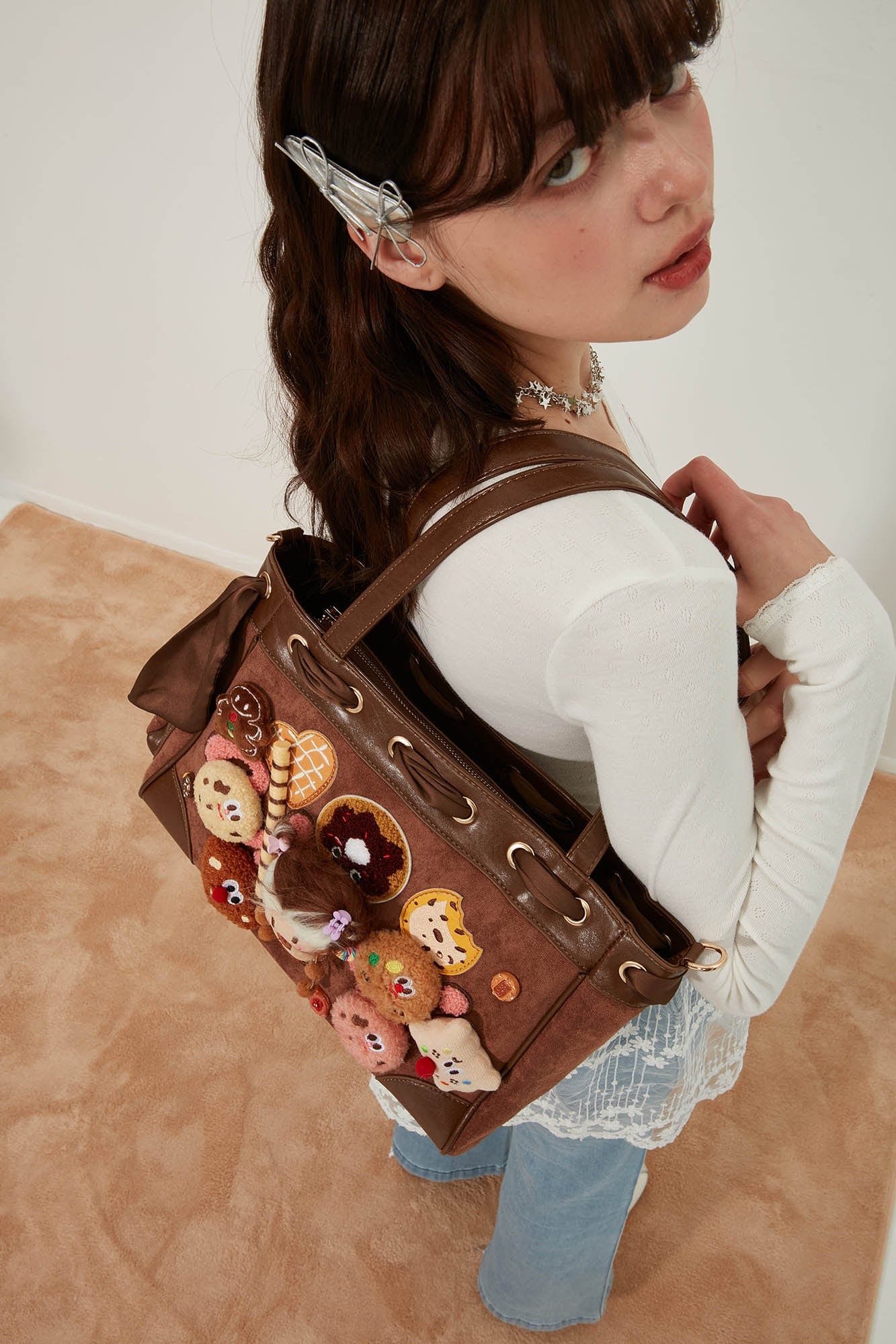 BLING BOX Plush Doll Drawstring Tote Bag