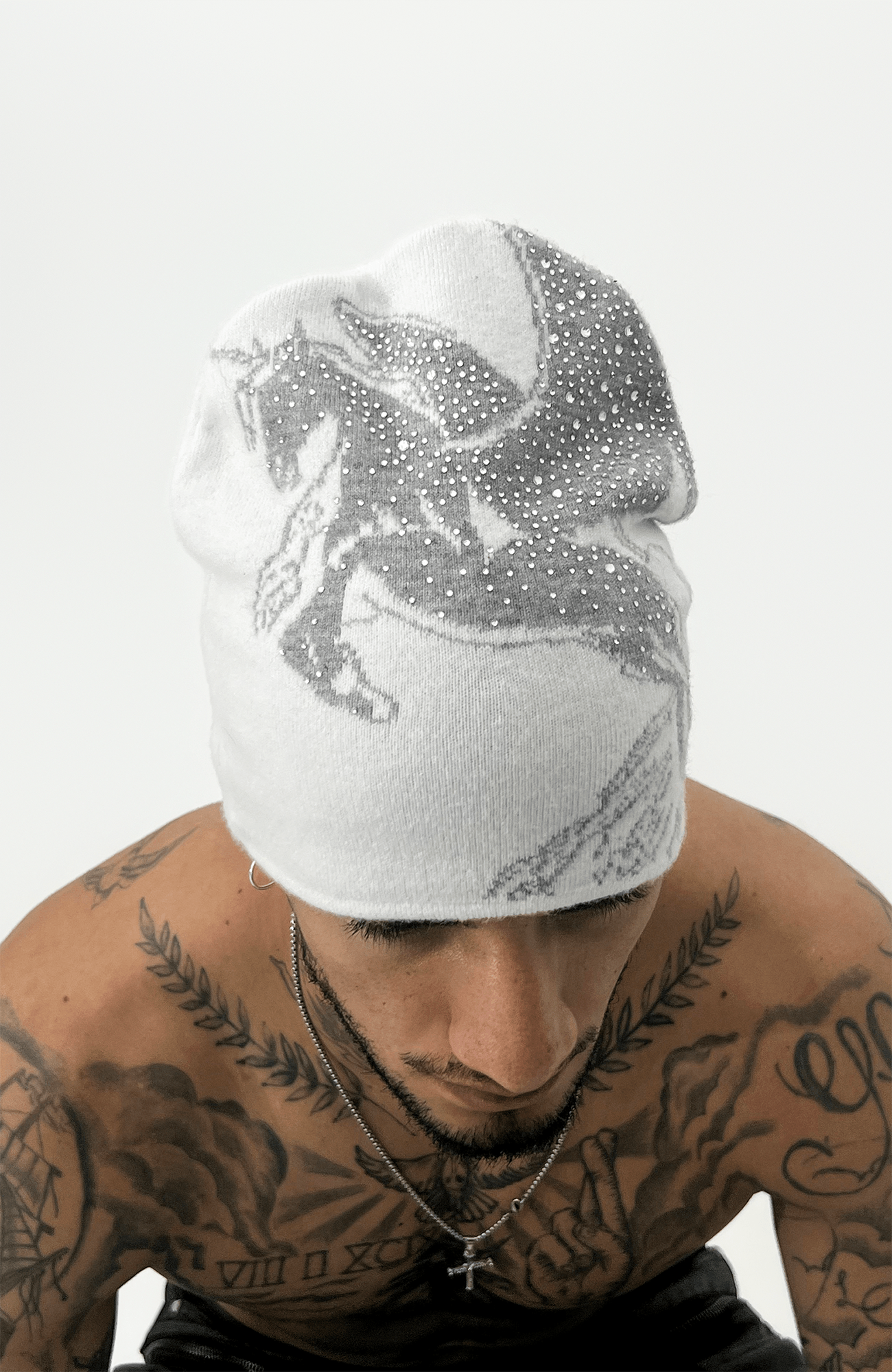 TECNINEGROUP Jacquard Diamond Knit Beanie