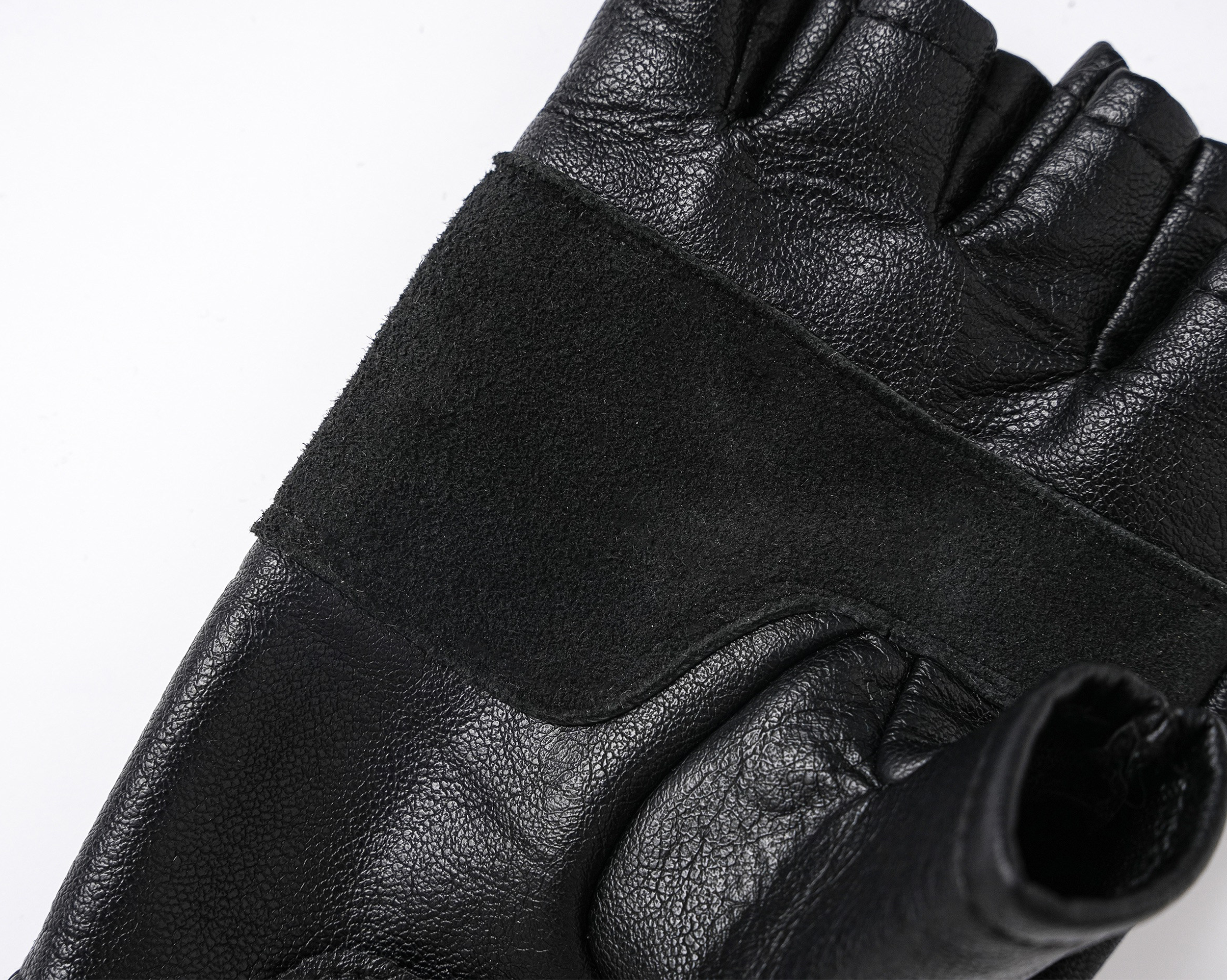 REBEL WAVE Cross Studded Fingerless Leather Gloves
