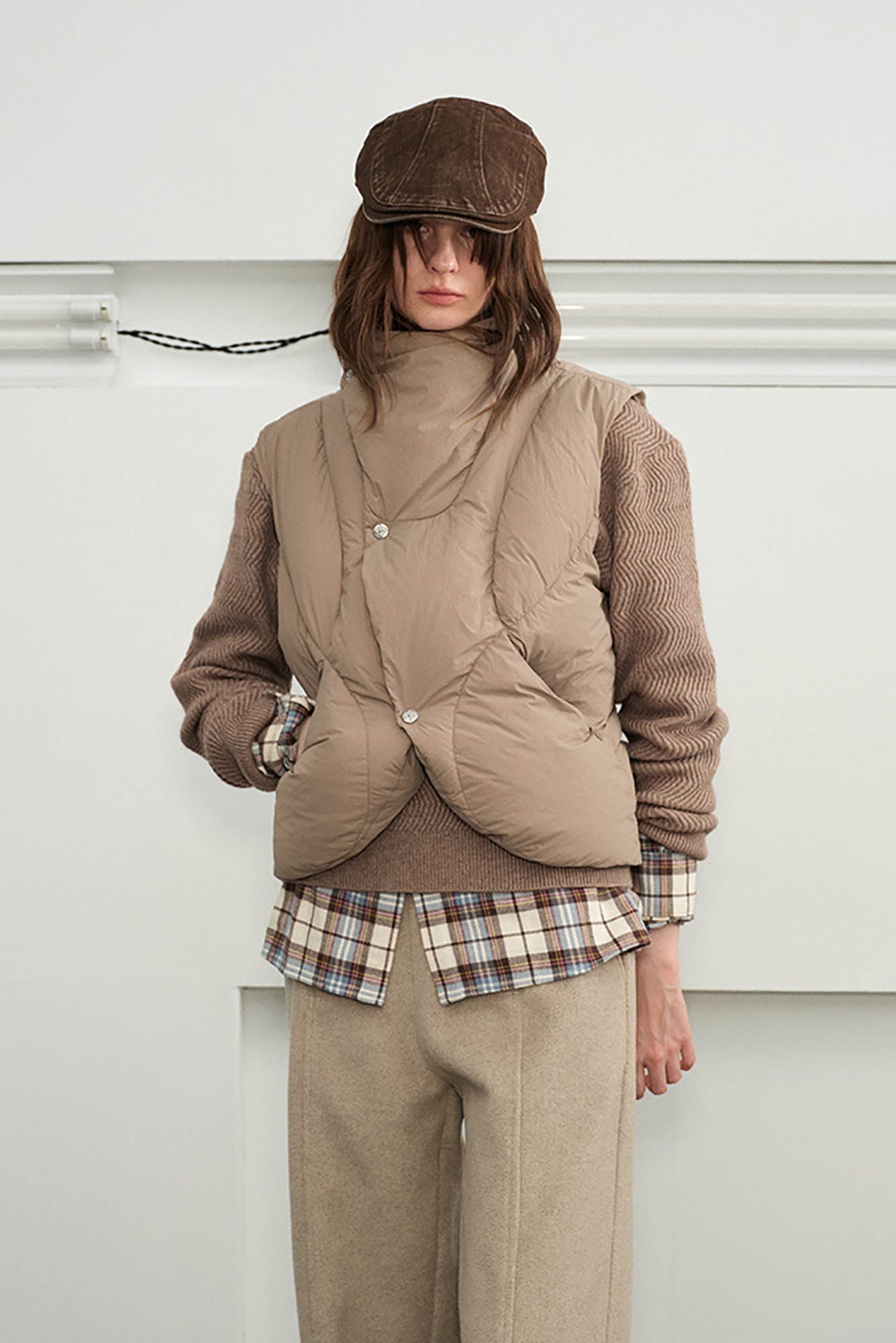 KREATE Asymmetrical Quilted Down Vest, premium urban and streetwear designers apparel on PROJECTISR.com, KREATE