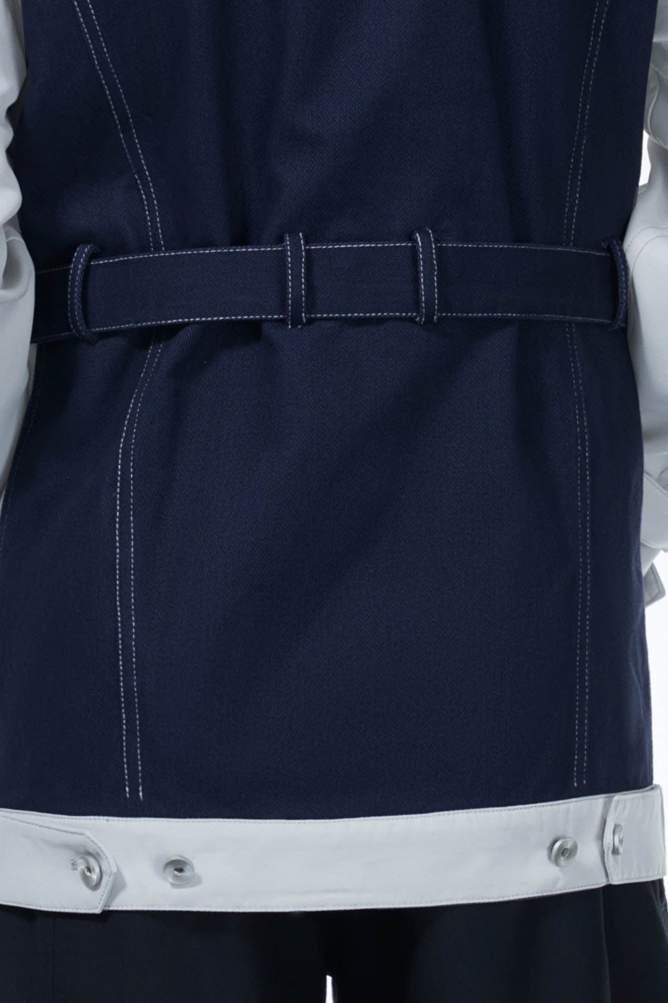 LOSTNFOUND Spliced Stitch Strappy Jacket, premium urban and streetwear designers apparel on PROJECTISR.com, LOSTNFOUND