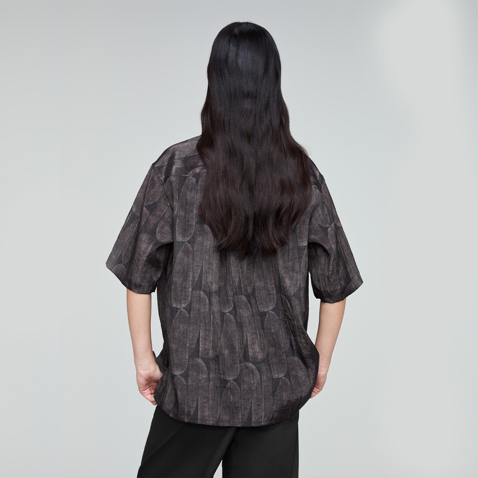 OPICLOTH Retro Textured Leaf Full-Print Half Shirt, premium urban and streetwear designers apparel on PROJECTISR.com, OPICLOTH