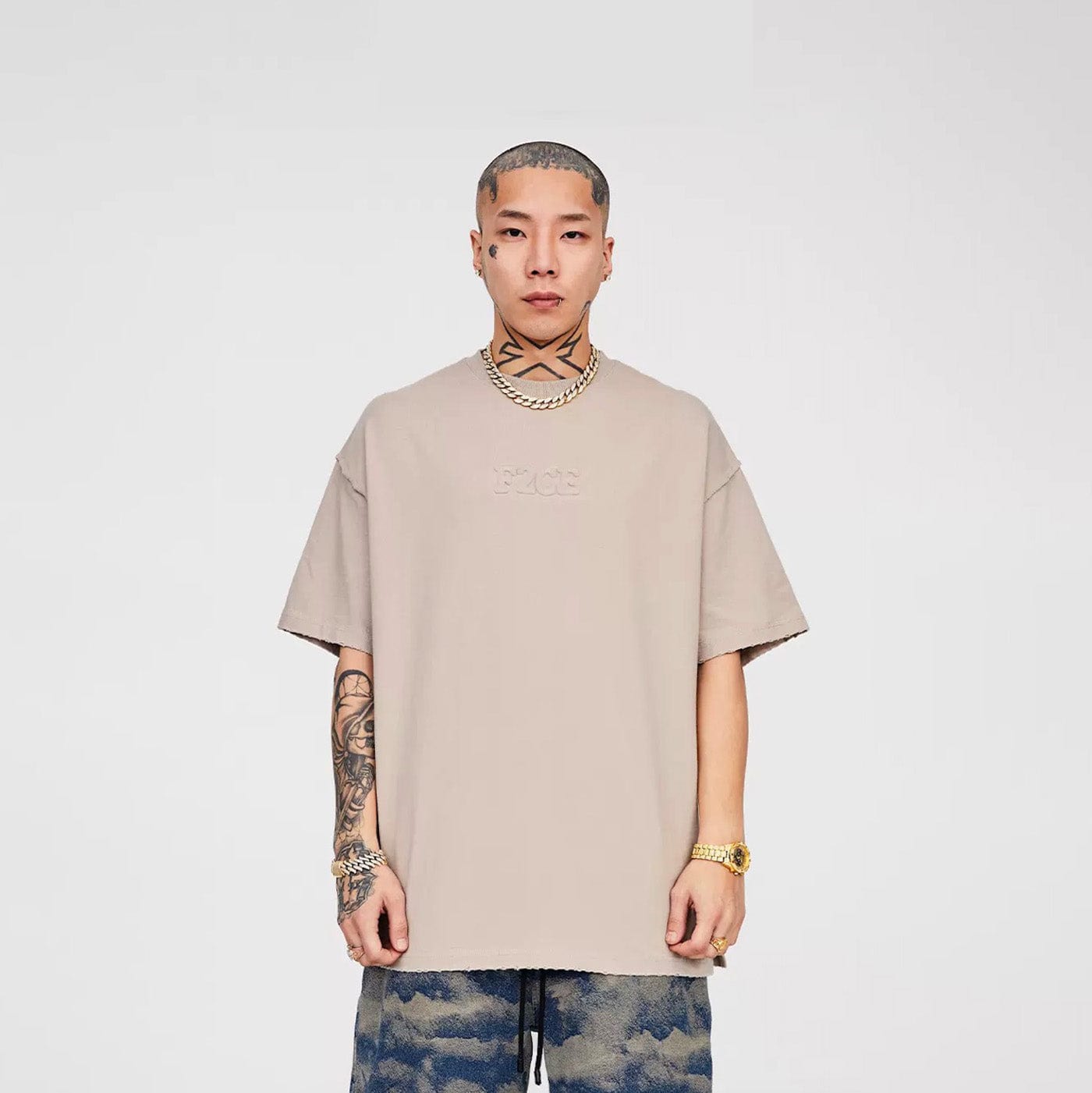 F2CE Essential Embossed LOGO Reversed T-Shirt, premium urban and streetwear designers apparel on PROJECTISR.com, F2CE