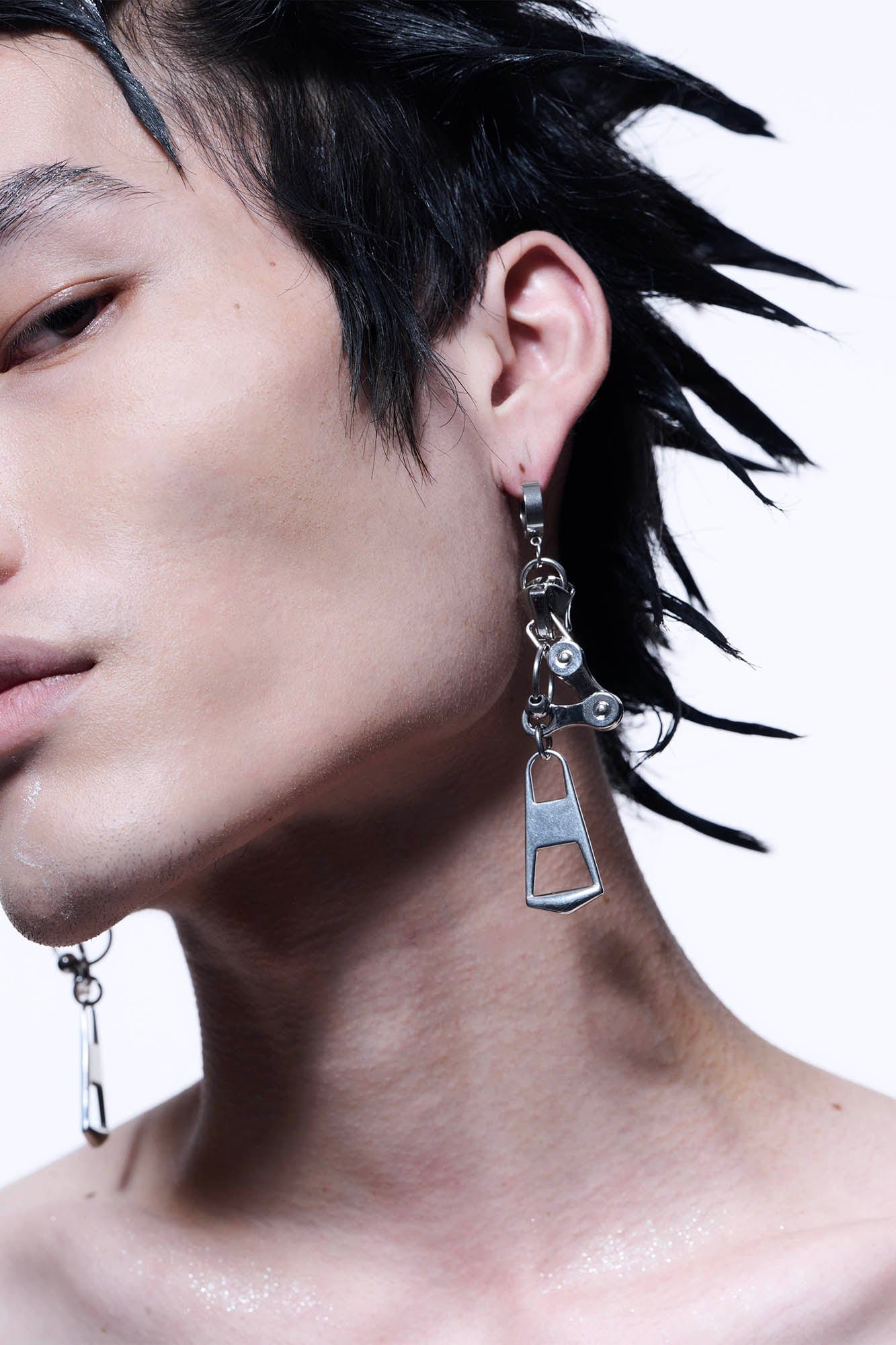 ILLUSORY Mechanical Zipper Earrings, premium urban and streetwear designers apparel on PROJECTISR.com, ILLUSORY