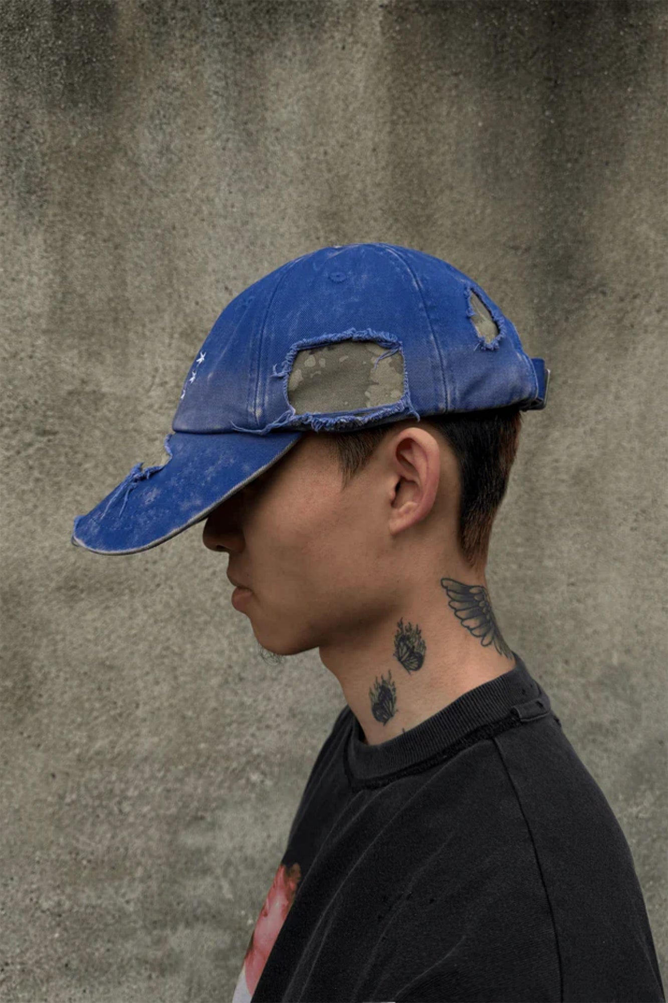 TECNINEGROUP Camo Distressed Panel Star Embroidered Cap, premium urban and streetwear designers apparel on PROJECTISR.com, TECNINEGROUP