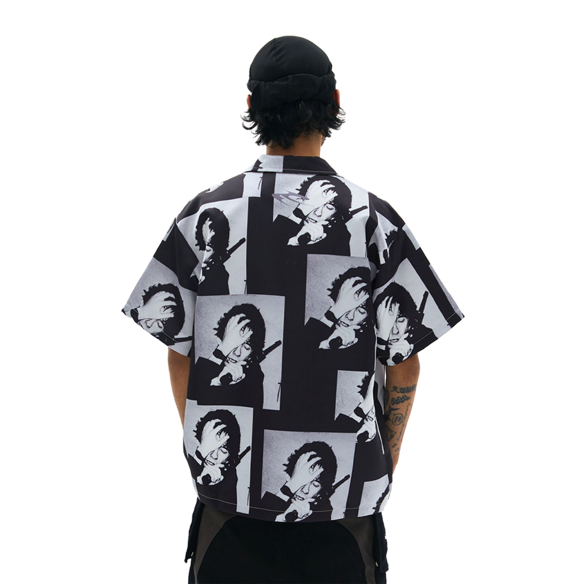 TECNINEGROUP Pop Art Portrait Graphic Cuban Half Shirt, premium urban and streetwear designers apparel on PROJECTISR.com, TECNINEGROUP