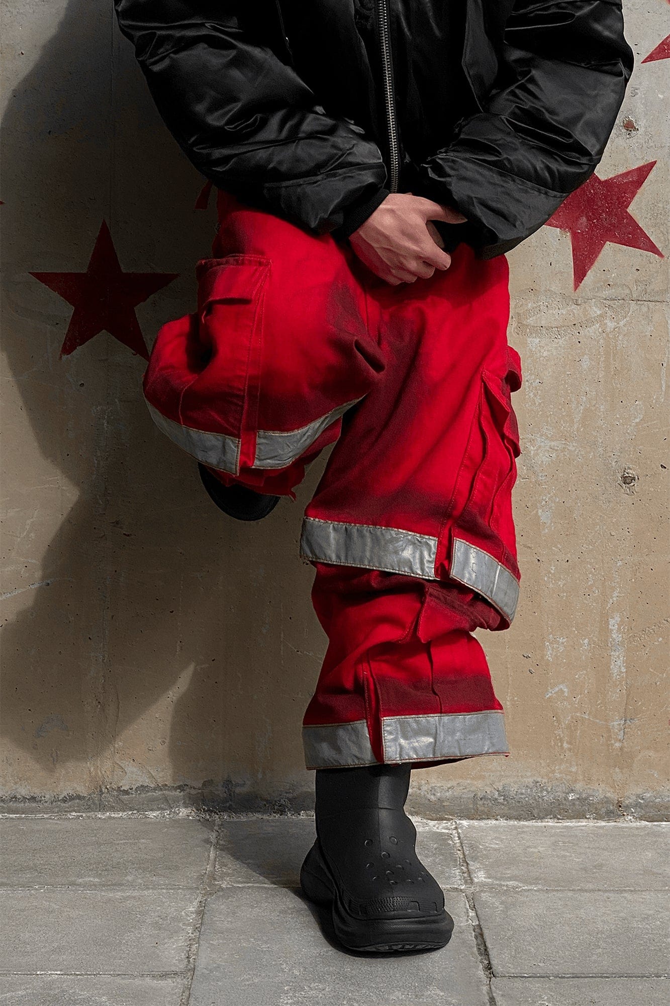 TECNINEGROUP Washed Detachable Reflective Firefighter Cargo Pants Red, premium urban and streetwear designers apparel on PROJECTISR.com, TECNINEGROUP
