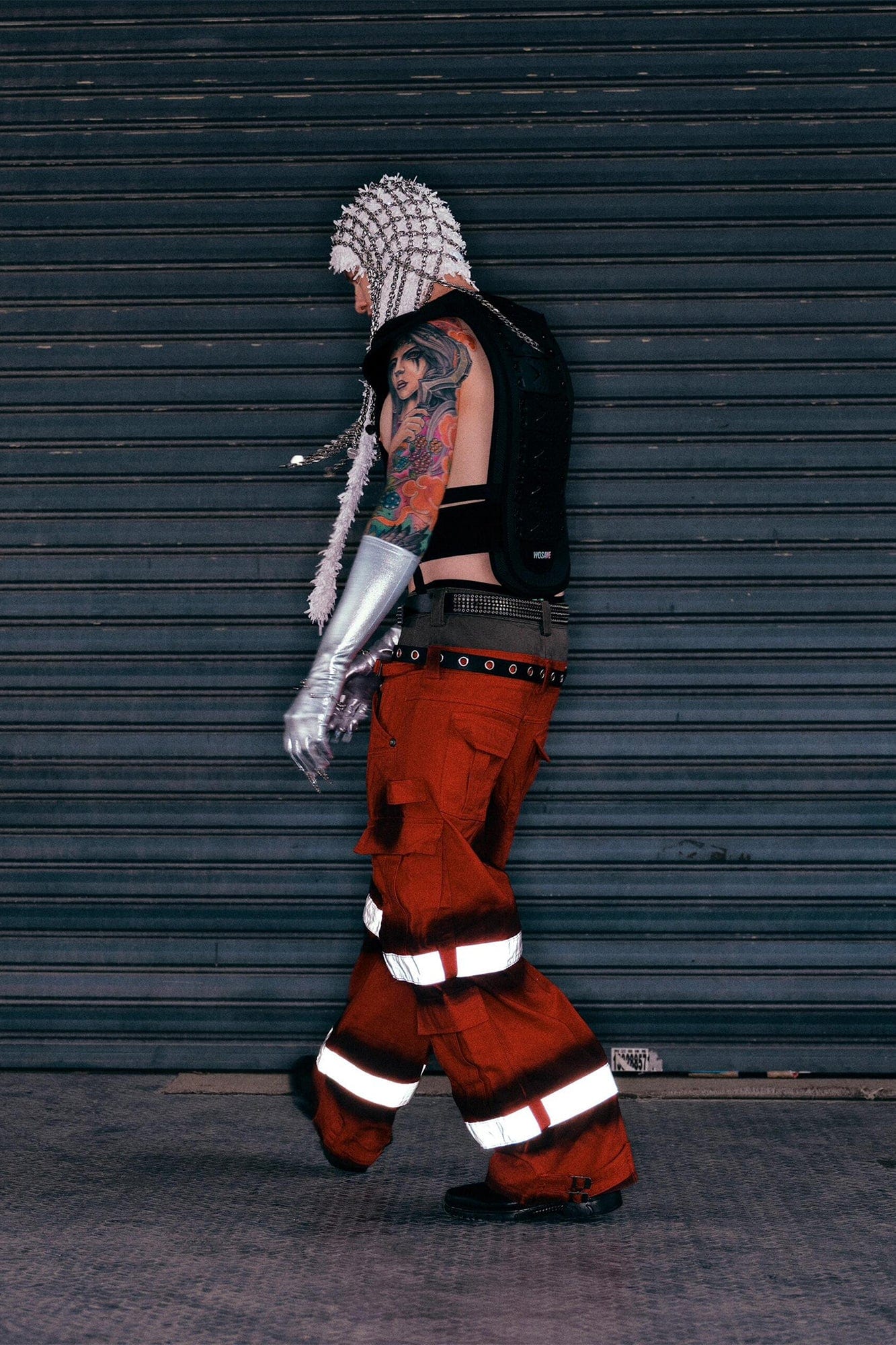 TECNINEGROUP Washed Detachable Reflective Firefighter Cargo Pants Red, premium urban and streetwear designers apparel on PROJECTISR.com, TECNINEGROUP