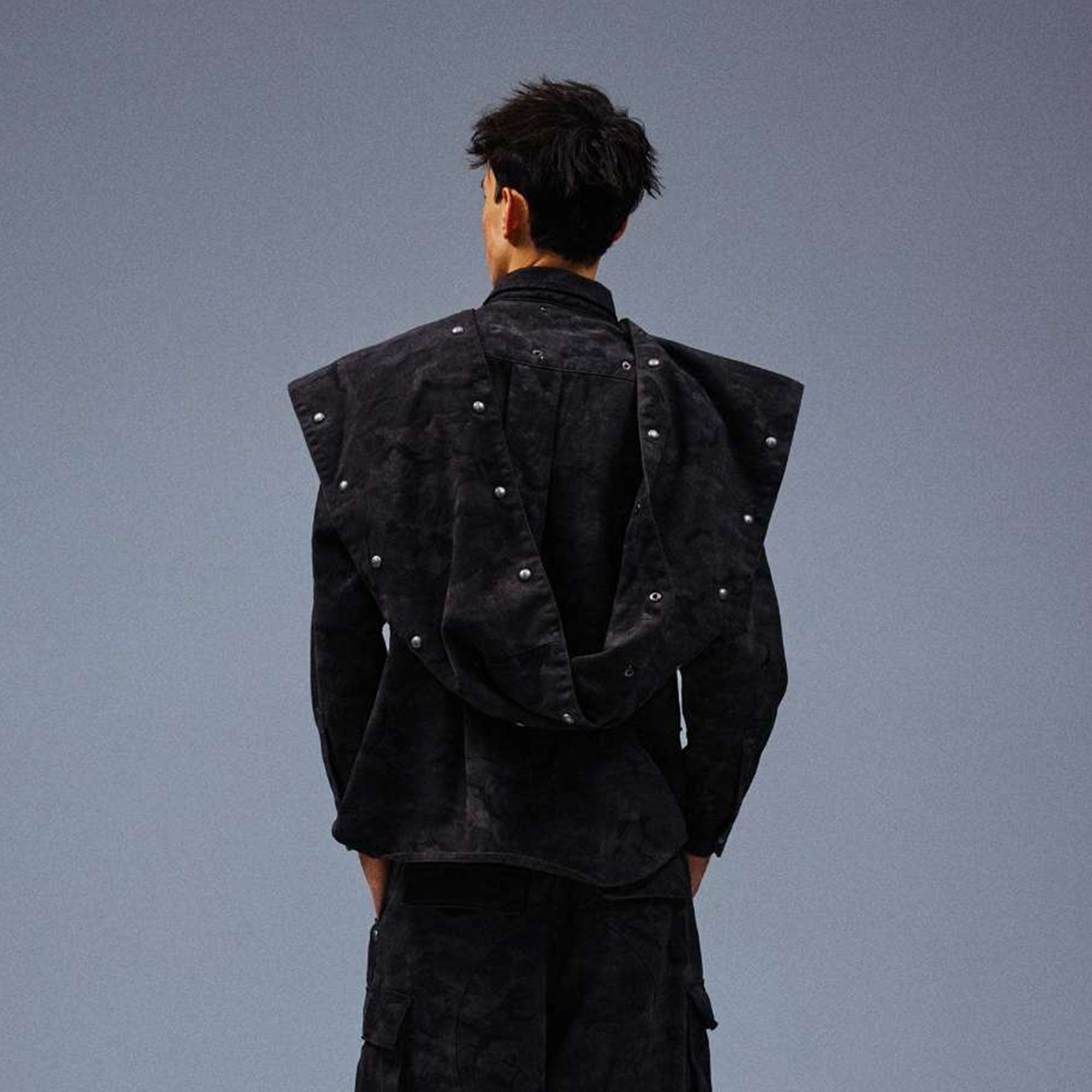 TECNINEGROUP Detachable Hood Star-Rivet Camo Jacket, premium urban and streetwear designers apparel on PROJECTISR.com, TECNINEGROUP