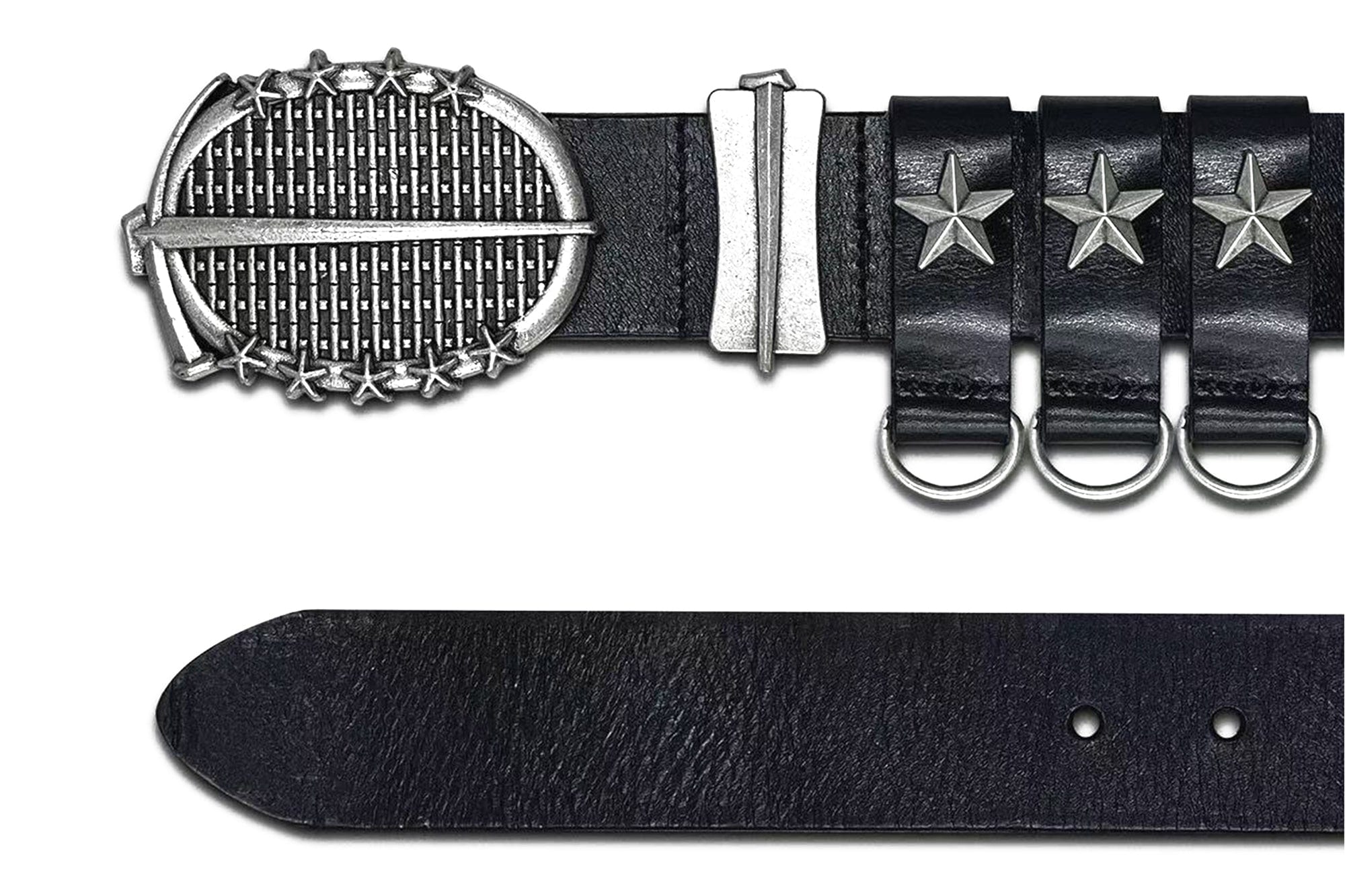 TECNINEGROUP Star Rivet Aged Leather Belt
