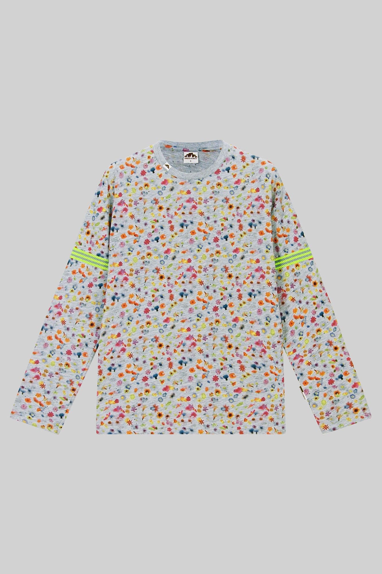 URBAN+FOREST Speckled Reflective Stripe Long-Sleeve Tee, premium urban and streetwear designers apparel on PROJECTISR.com, URBAN+FOREST