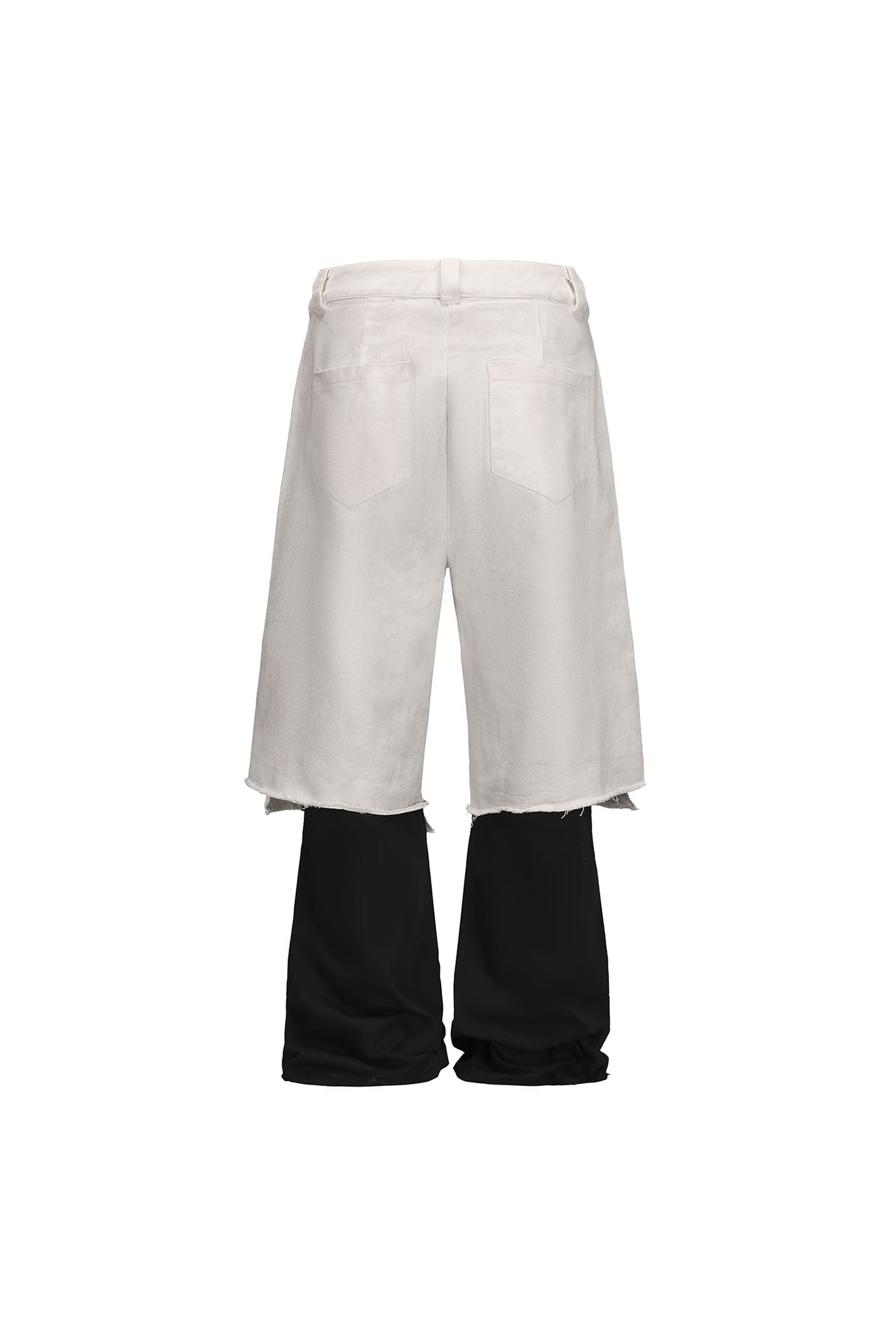 LUUUCAM Raw-Edge Double-Layer Mock Shorts Pants, premium urban and streetwear designers apparel on PROJECTISR.com, LUUUCAM