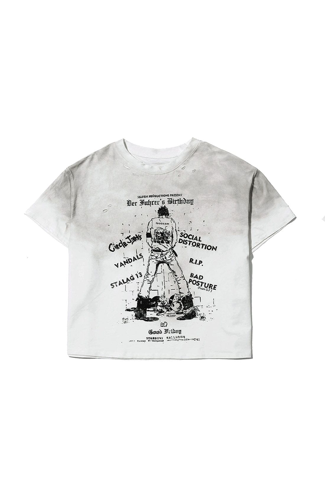 LUUUCAM Punk Flyer Distressed Graphic T-Shirt, premium urban and streetwear designers apparel on PROJECTISR.com, LUUUCAM