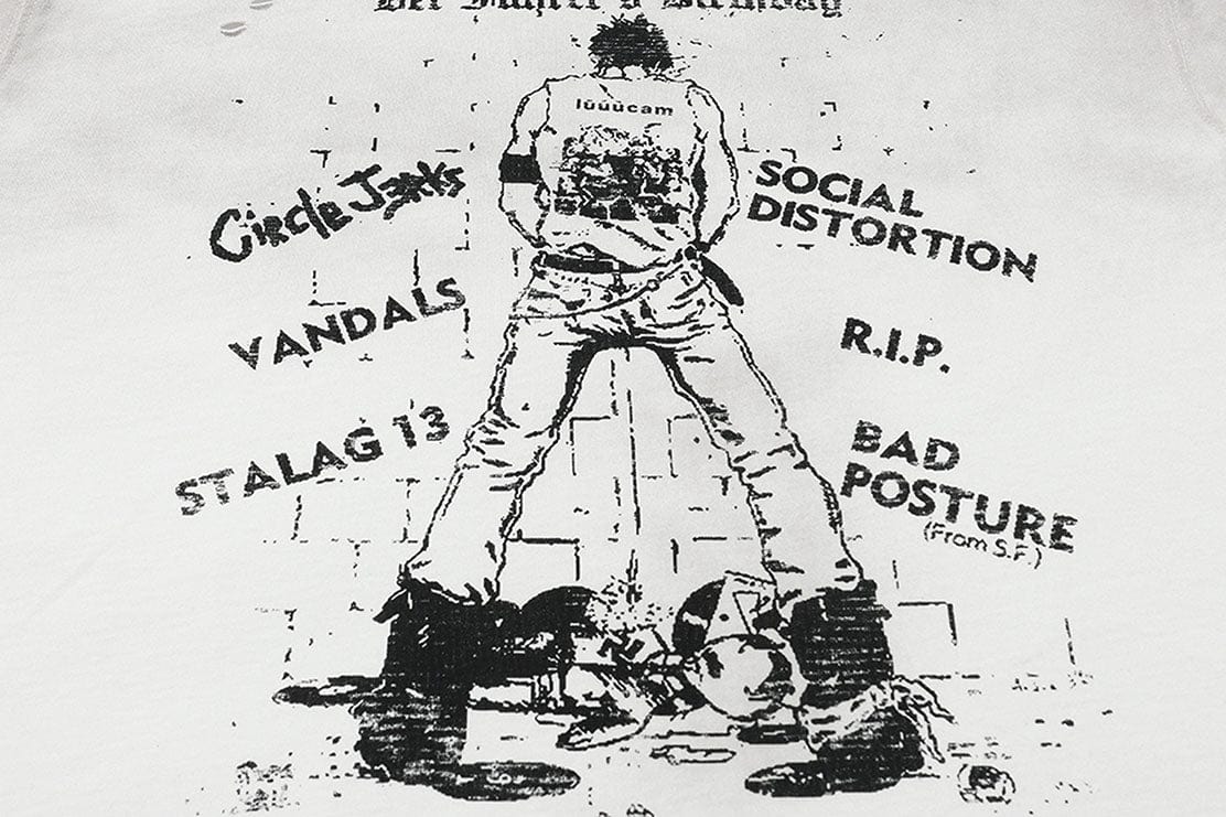 LUUUCAM Punk Flyer Distressed Graphic T-Shirt, premium urban and streetwear designers apparel on PROJECTISR.com, LUUUCAM