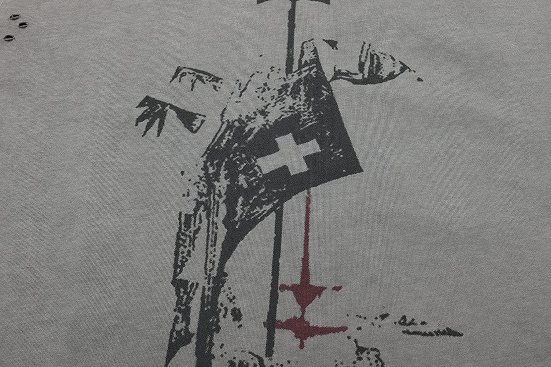 LUUUCAM A Mad Summer Night Dream Distressed Panel T-Shirt, premium urban and streetwear designers apparel on PROJECTISR.com, LUUUCAM