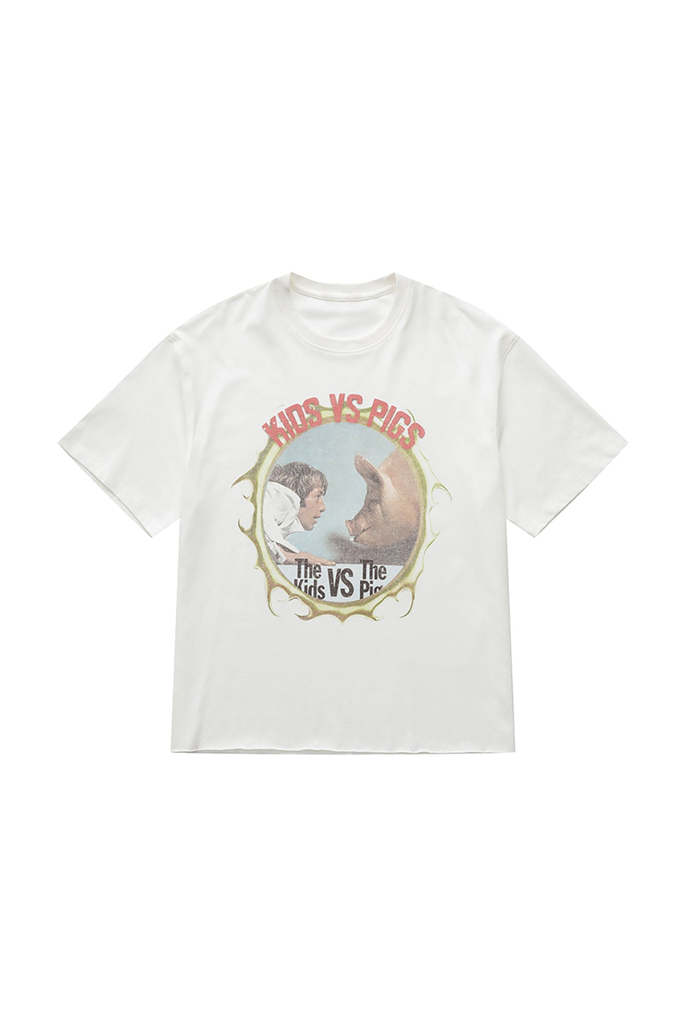 LUUUCAM Kids VS Pigs Face-Off Graphic T-Shirt, premium urban and streetwear designers apparel on PROJECTISR.com, LUUUCAM