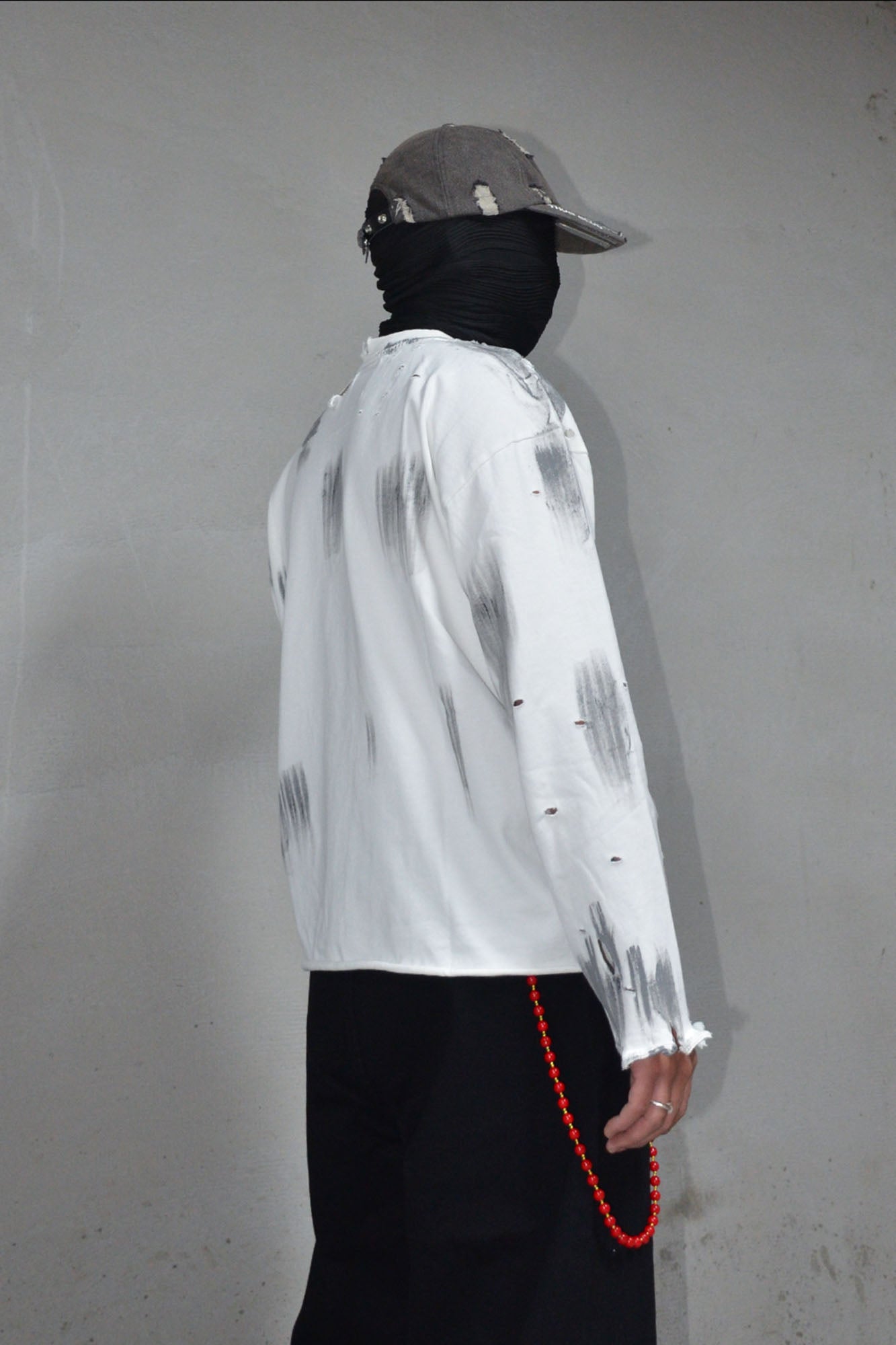 LUUUCAM Fragmented Life Distressed Brushstroke Tee, premium urban and streetwear designers apparel on PROJECTISR.com, LUUUCAM