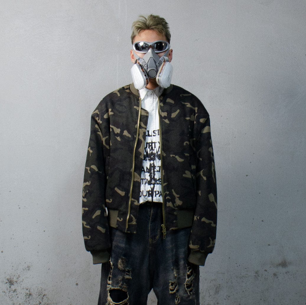 LUUUCAM Classic Camo Bomber Jacket, premium urban and streetwear designers apparel on PROJECTISR.com, LUUUCAM