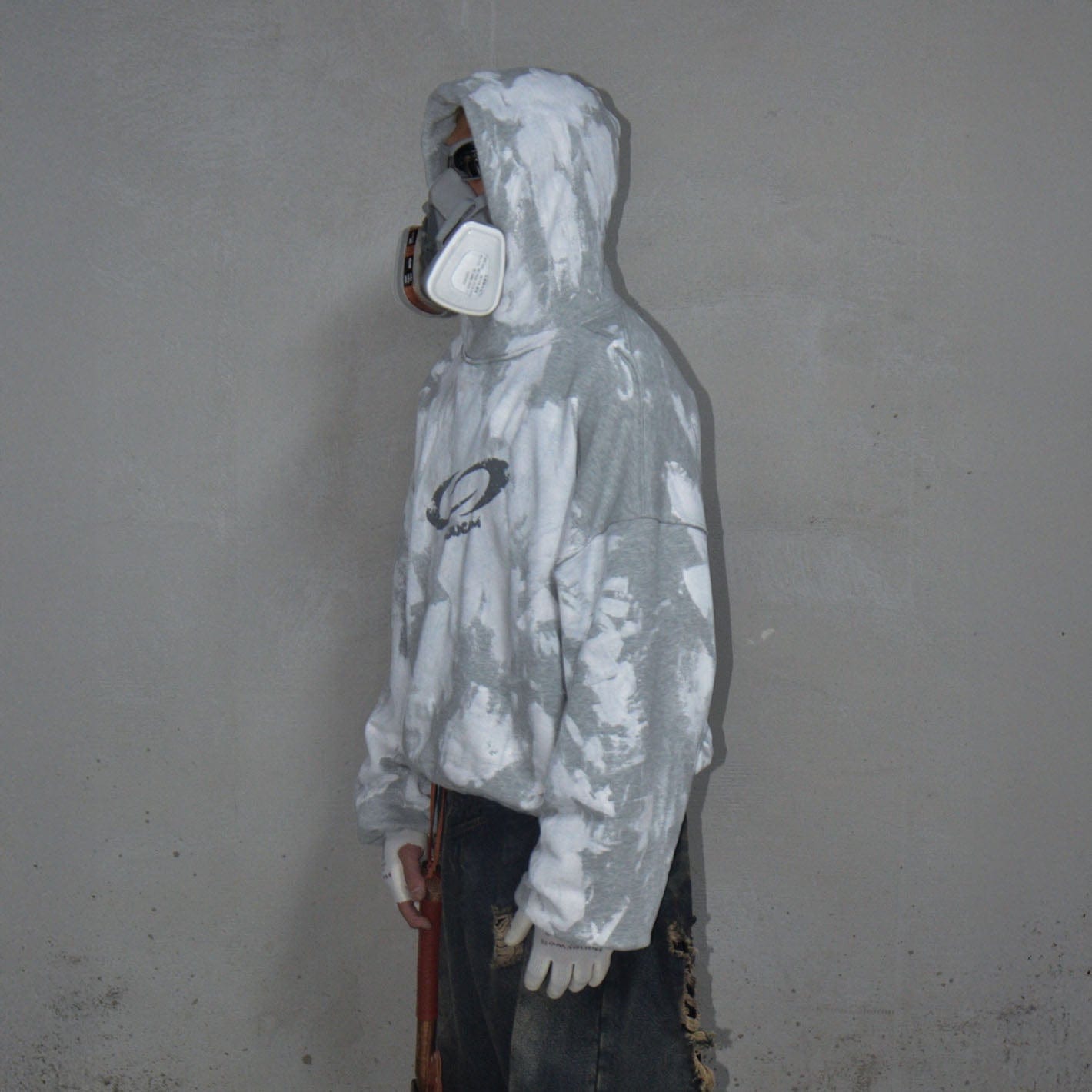 LUUUCAM Brush-Paint Faded Logo Hoodie, premium urban and streetwear designers apparel on PROJECTISR.com, LUUUCAM