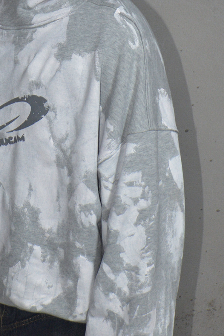 LUUUCAM Brush-Paint Faded Logo Hoodie, premium urban and streetwear designers apparel on PROJECTISR.com, LUUUCAM