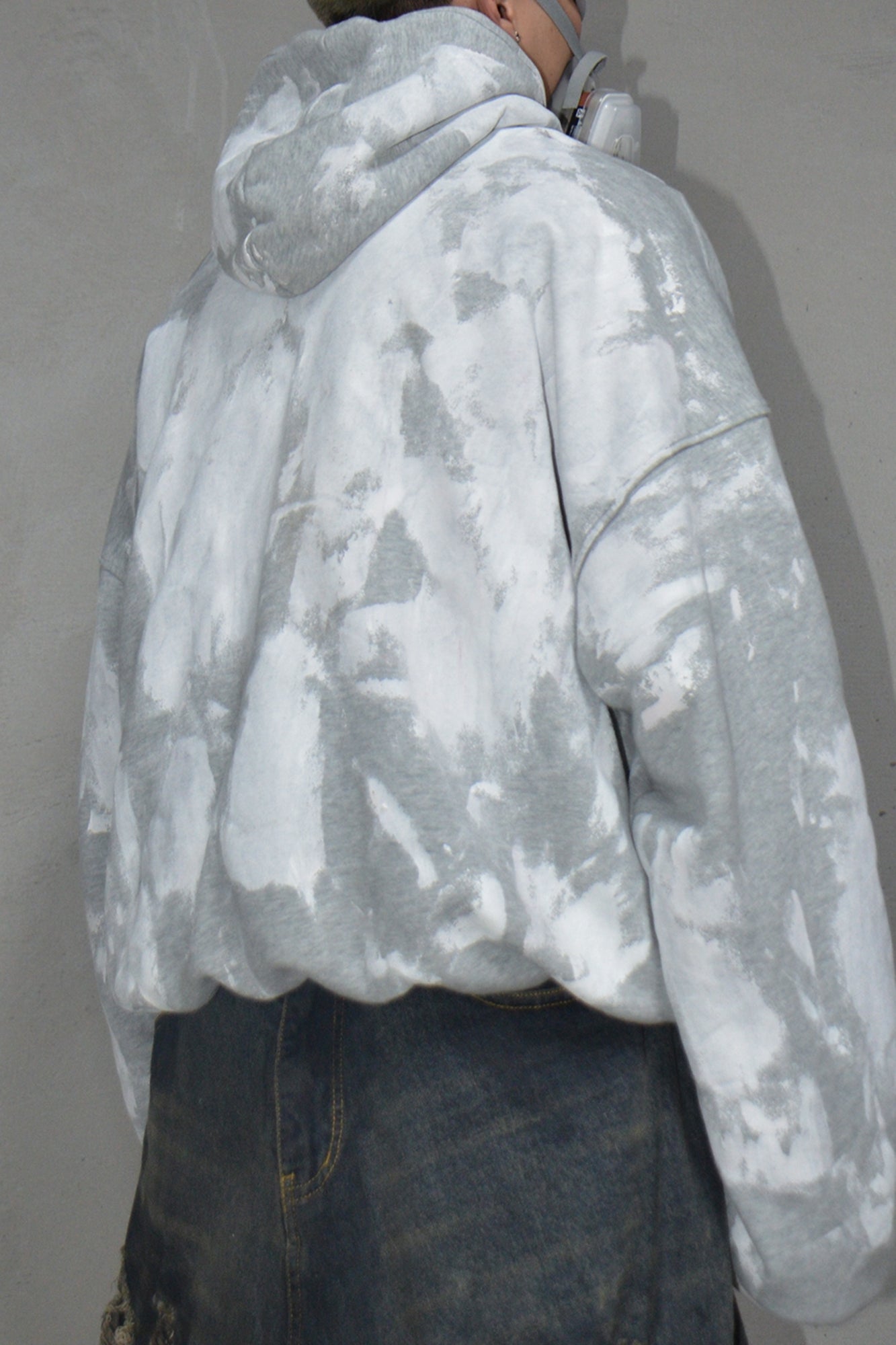 LUUUCAM Brush-Paint Faded Logo Hoodie, premium urban and streetwear designers apparel on PROJECTISR.com, LUUUCAM