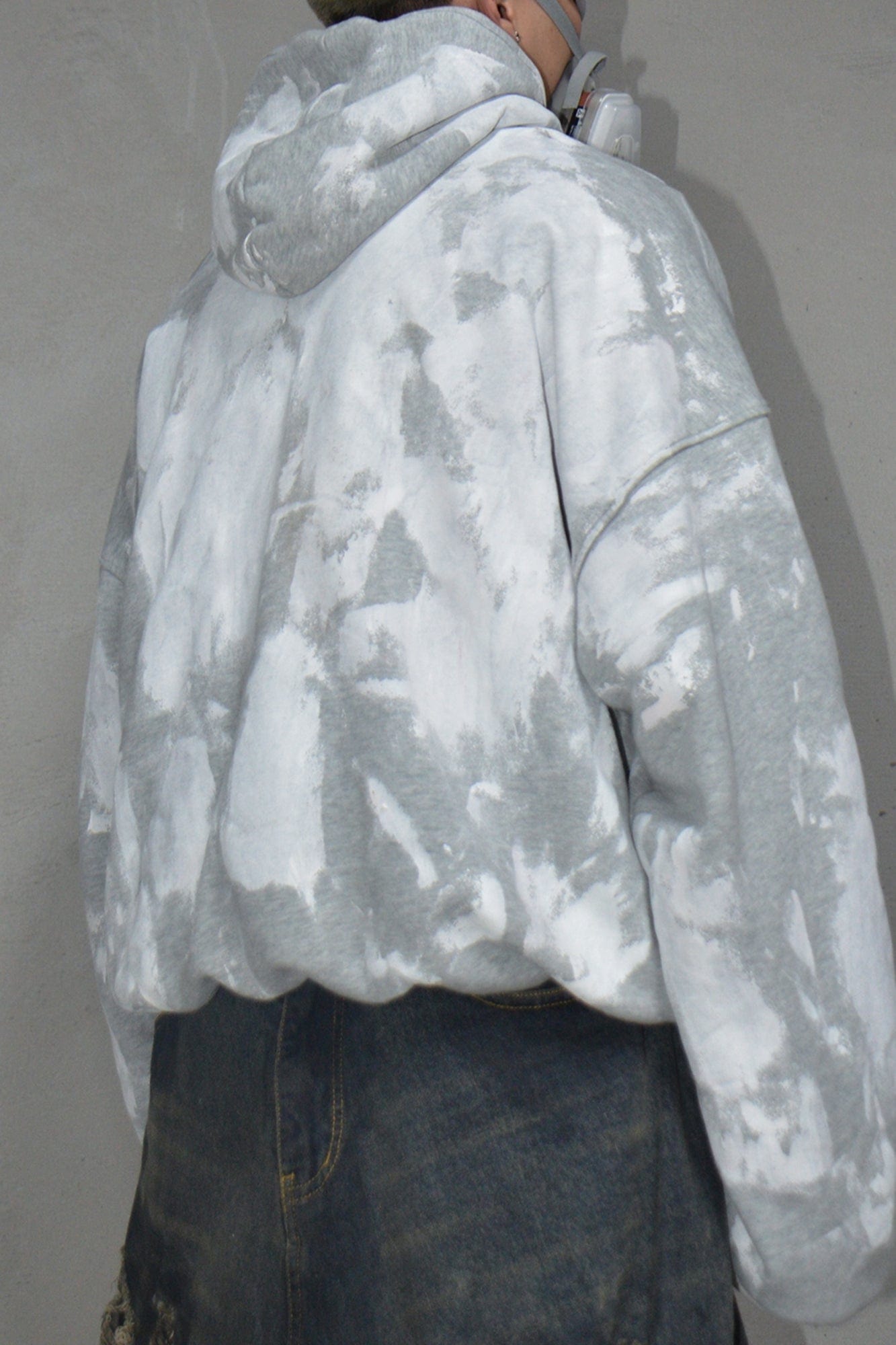LUUUCAM Brush-Paint Faded Logo Hoodie, premium urban and streetwear designers apparel on PROJECTISR.com, LUUUCAM