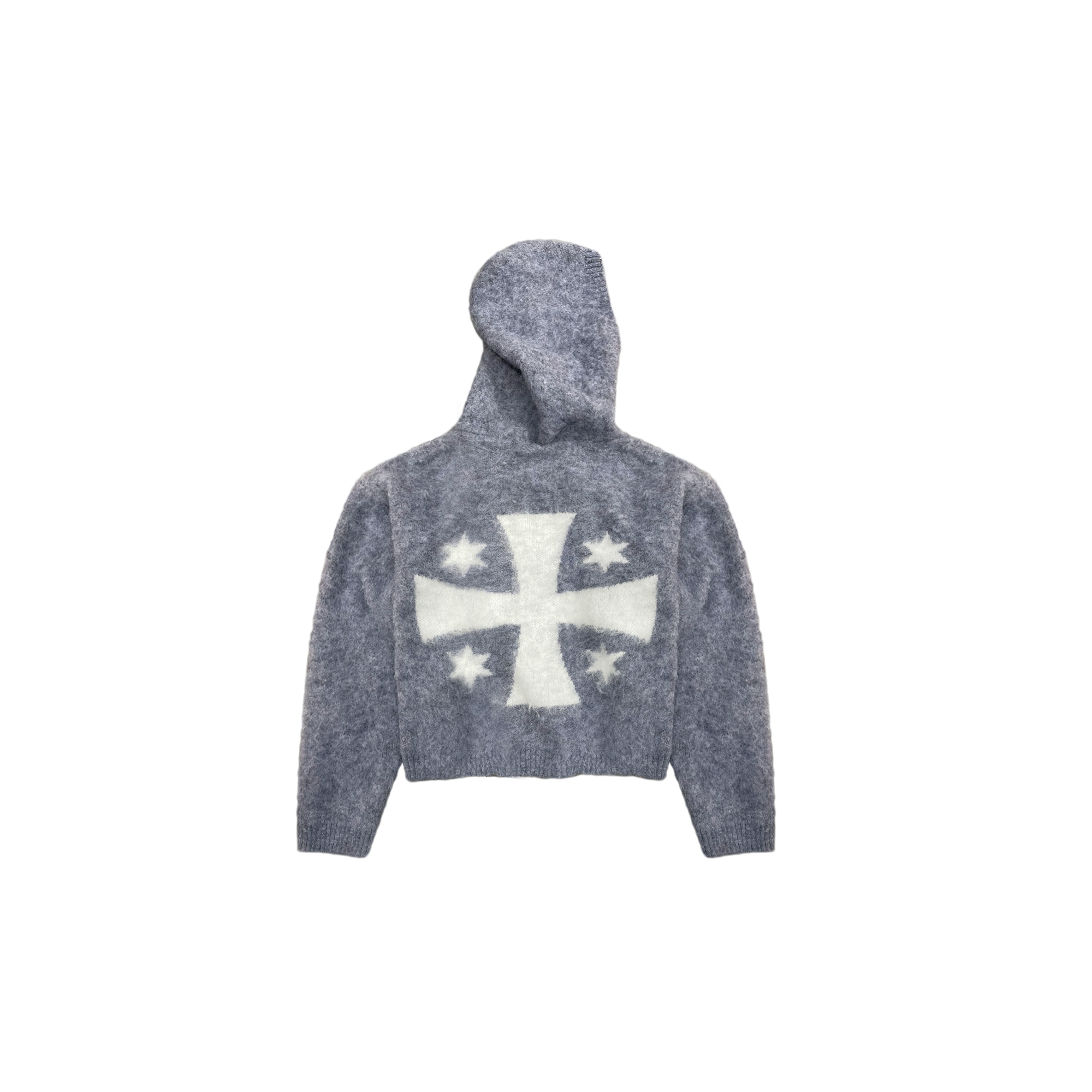 LUUUCAM Faux Mink Jacquard Dual-Zip Hooded Cardigan