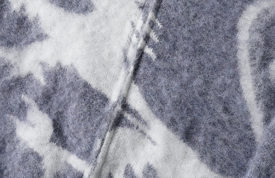 LUUUCAM Faux Mink Jacquard Dual-Zip Hooded Cardigan