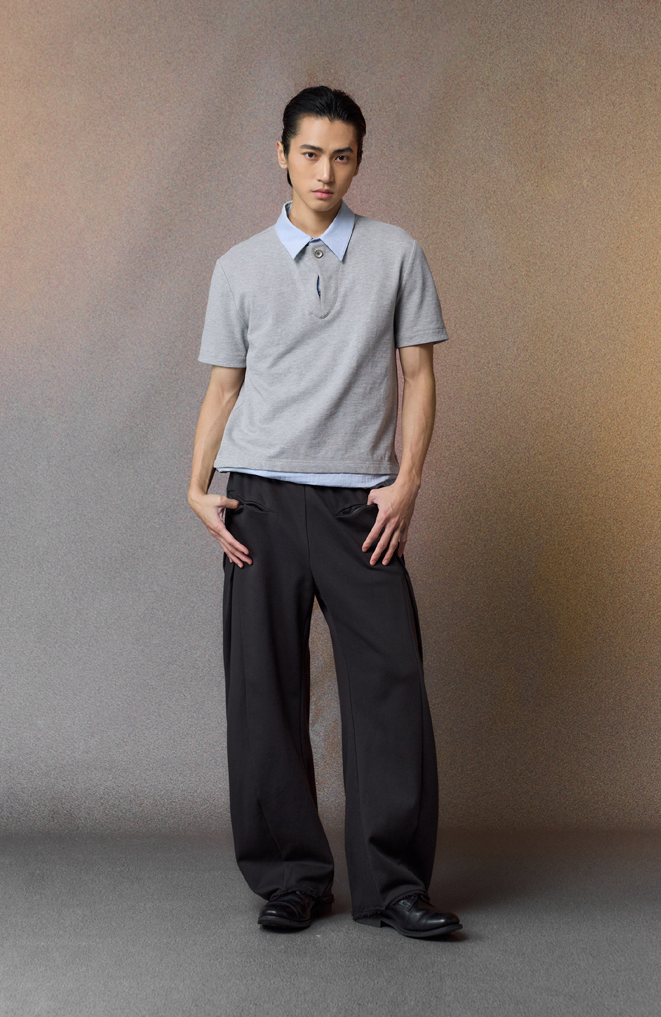 ALVNG AR ANTS Curved-Leg Pleated Raw-Hem Sweatpants, premium urban and streetwear designers apparel on PROJECTISR.com, ALVNG AR ANTS