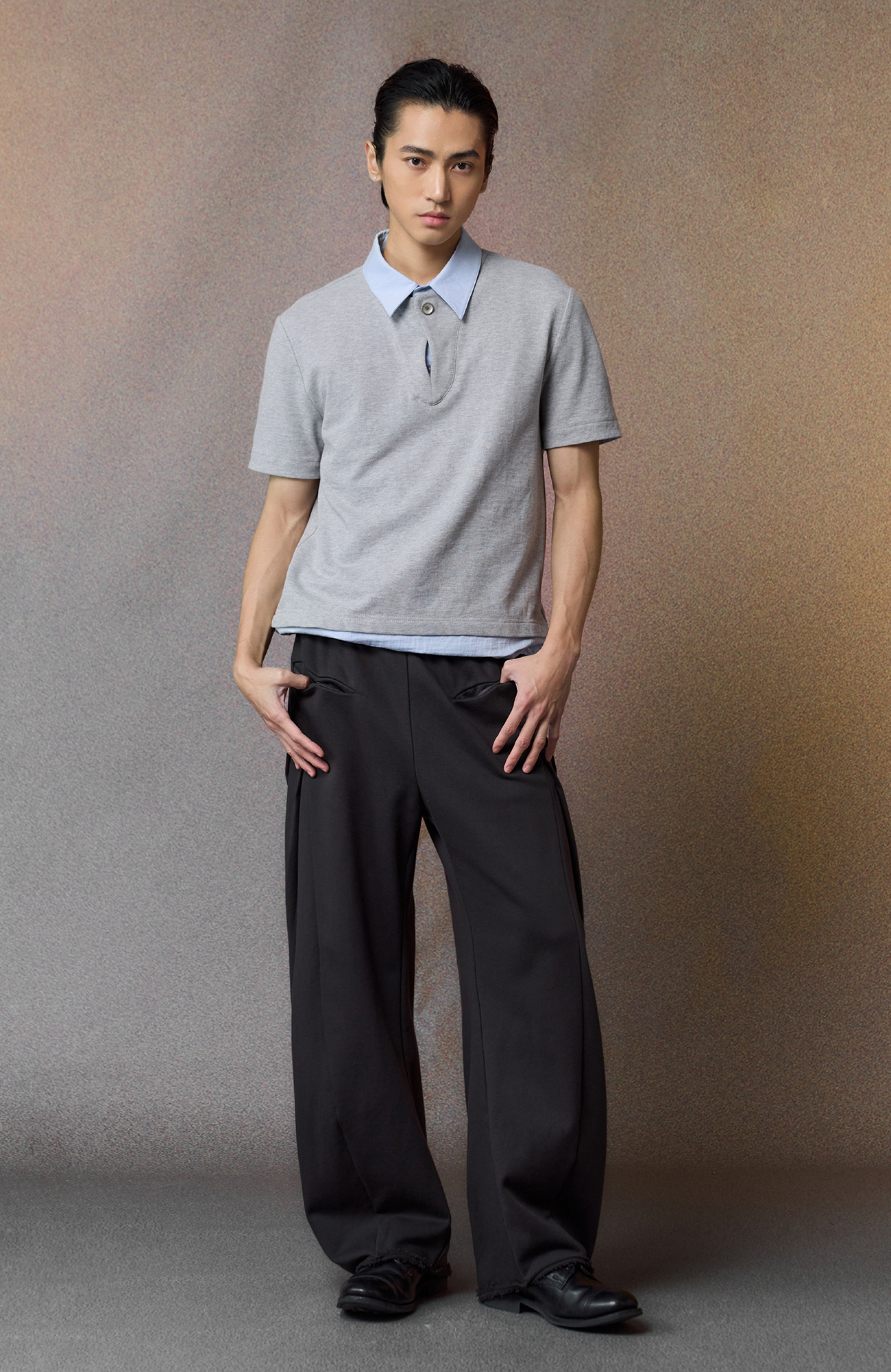 ALVNG AR ANTS Curved-Leg Pleated Raw-Hem Sweatpants, premium urban and streetwear designers apparel on PROJECTISR.com, ALVNG AR ANTS