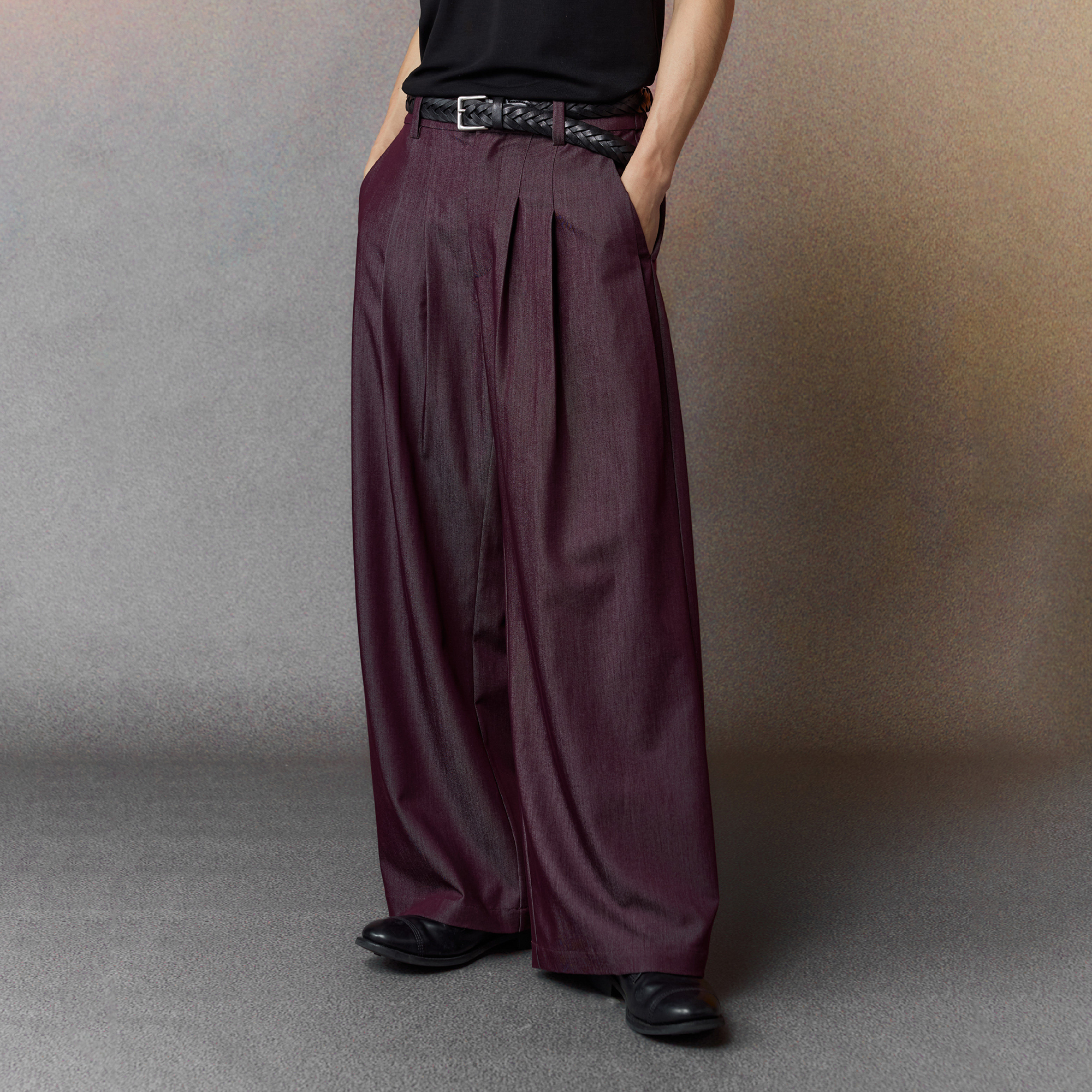 ALVNG AR ANTS Multi-Pleat Straight-Leg Trousers, premium urban and streetwear designers apparel on PROJECTISR.com, ALVNG AR ANTS