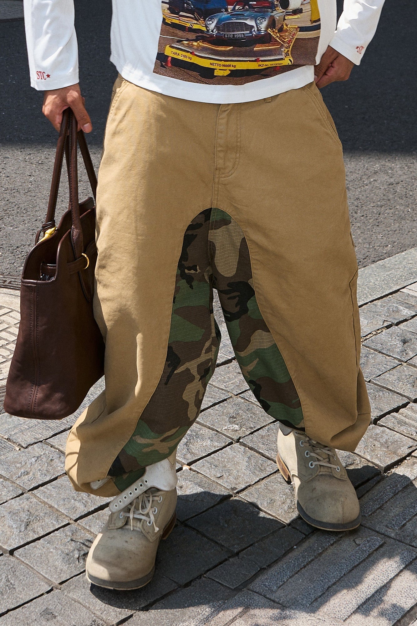 STEEPC Camo-Spliced Baggy Pants