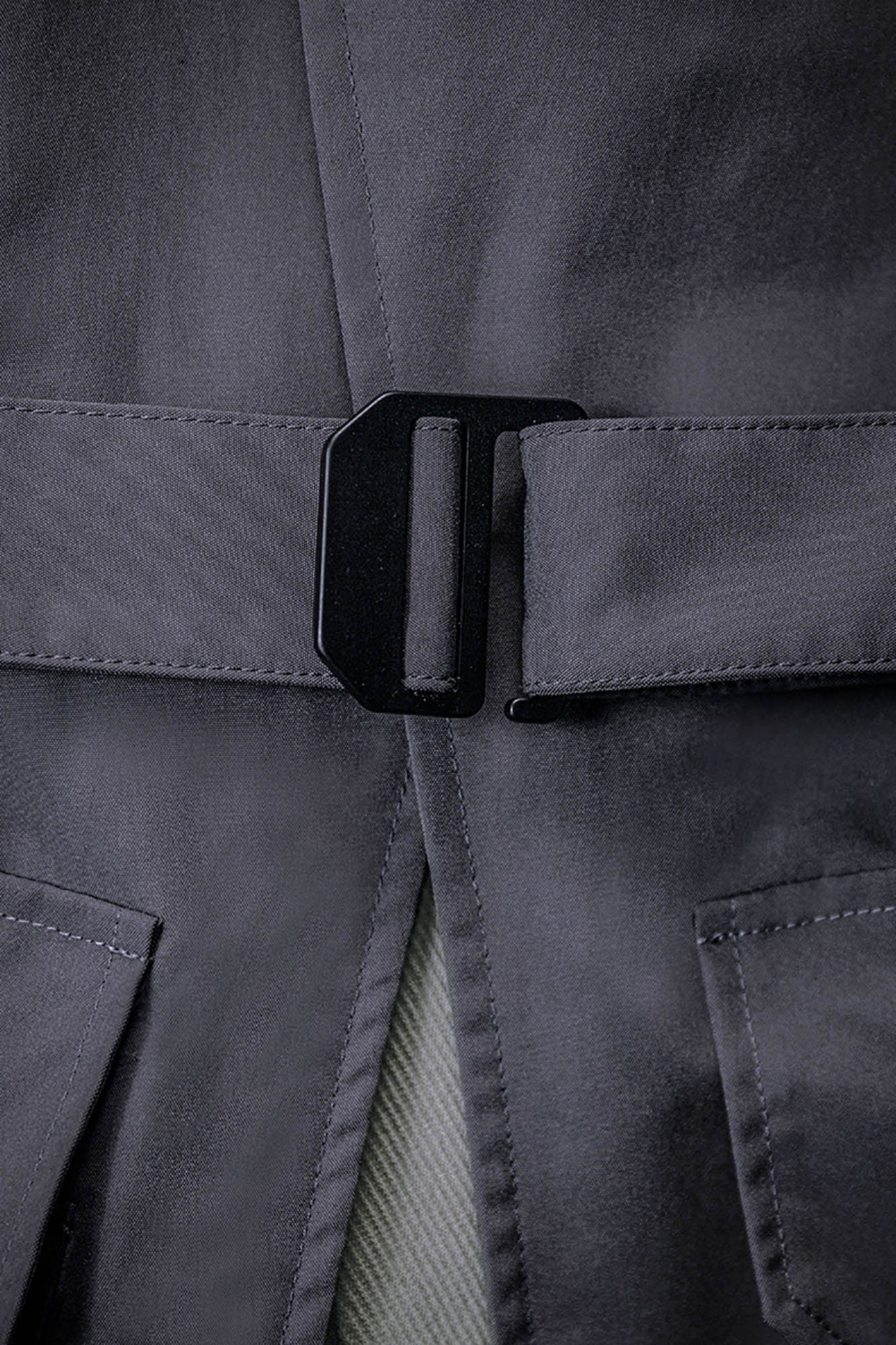 XIPHEVIL Layered Wrap-Front Hooded Trench Coat, premium urban and streetwear designers apparel on PROJECTISR.com, XIPHEVIL