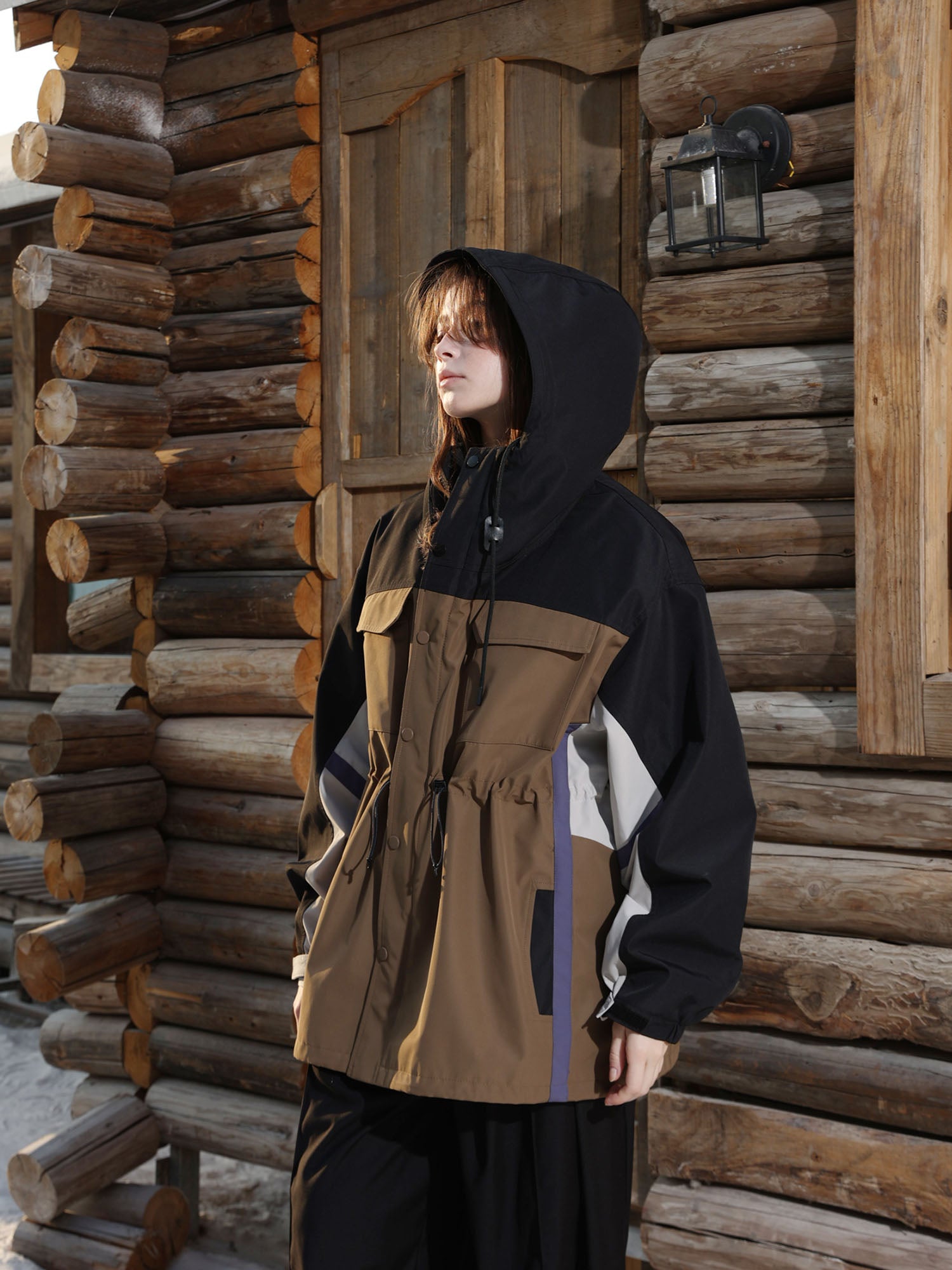 ERROR CODE ROBOT Contrast Waterproof Windbreaker with Detachable Down Vest, premium urban and streetwear designers apparel on PROJECTISR.com, ERROR CODE ROBOT