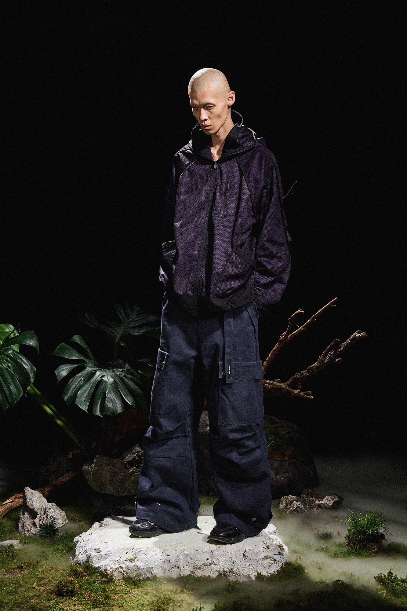 RELABEL Multi-Pocket Oversized Workwear Cargo Pants Dark Gray, premium urban and streetwear designers apparel on PROJECTISR.com, RELABEL