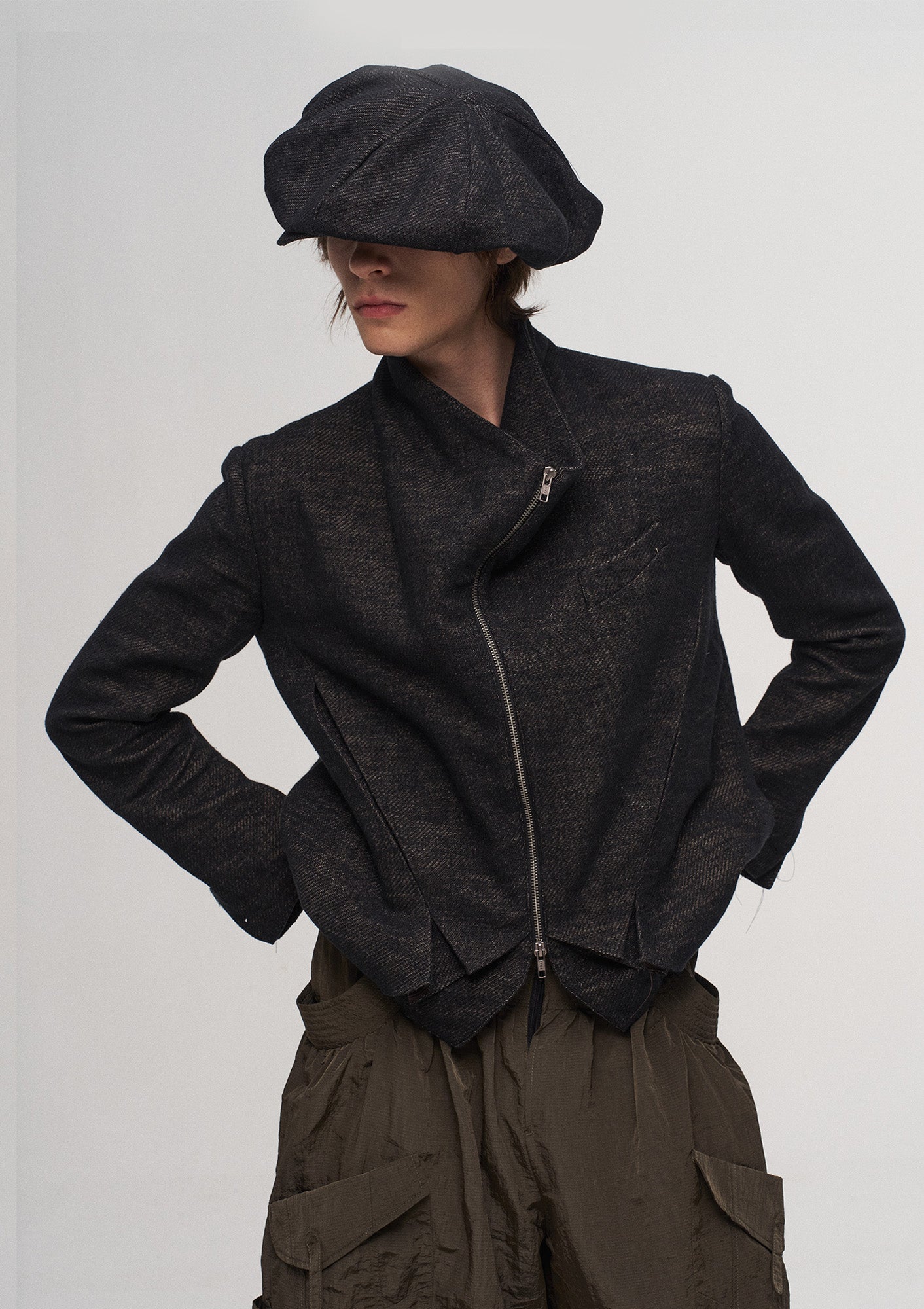 ILNya Nieternite Nifutur Double-Layer Weave Linen Jacket Black, premium urban and streetwear designers apparel on PROJECTISR.com, ILNya Nieternite Nifutur